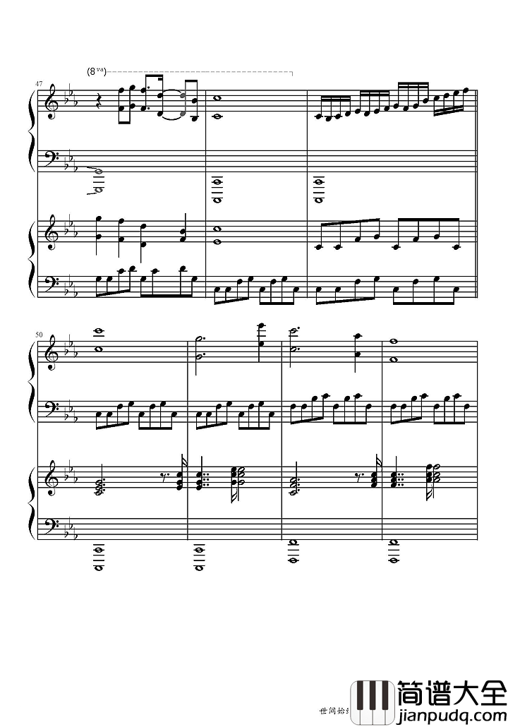 世间始终你好钢琴谱_(美人鱼电影宣传曲)|在我心世间始终你好