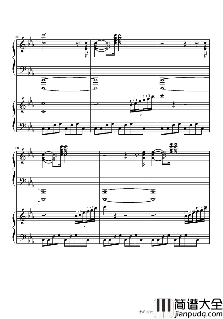 世间始终你好钢琴谱_(美人鱼电影宣传曲)|在我心世间始终你好