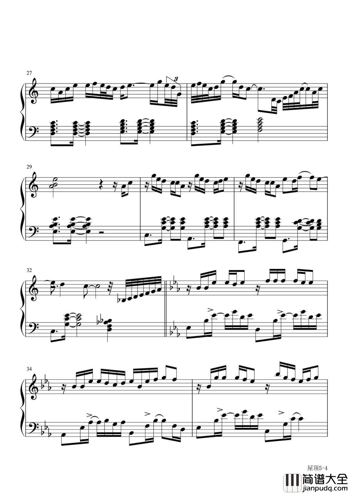 屋顶钢琴谱_周杰伦|站在梅田围龙屋屋顶,听着周杰伦“屋顶”的歌