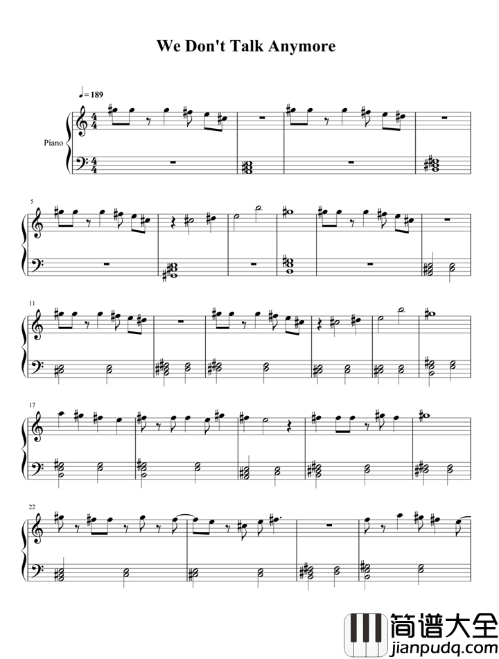 We_Don't_Talk_Anymore钢琴谱|___Charlie_Puth_一开口就爱上了