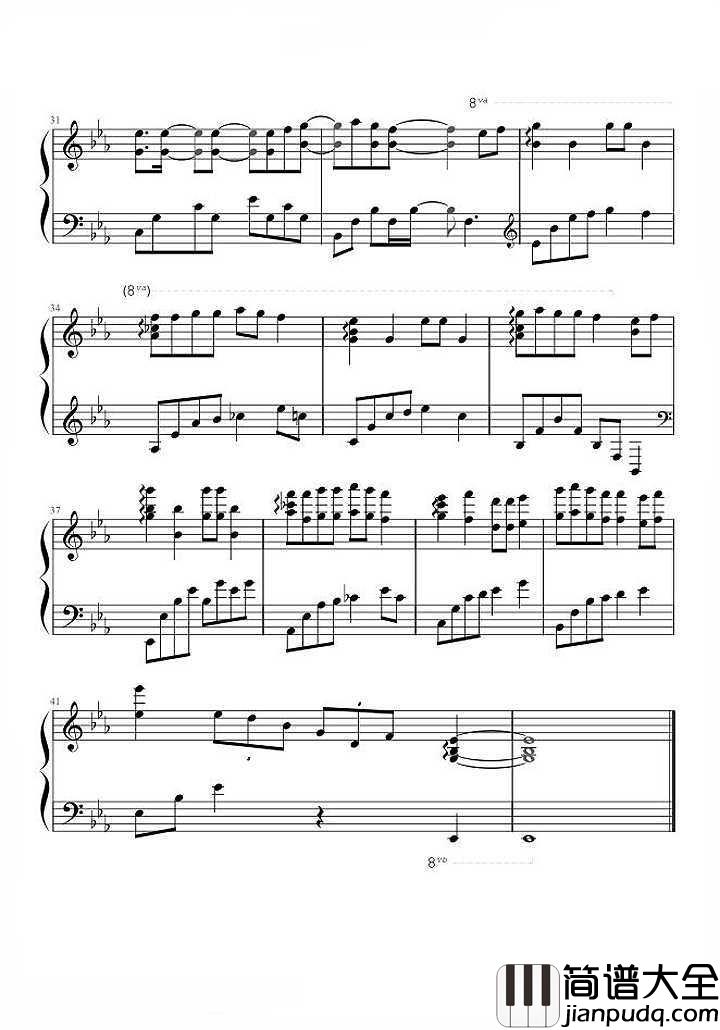 LOSER钢琴谱|镜子中没出息的弱者