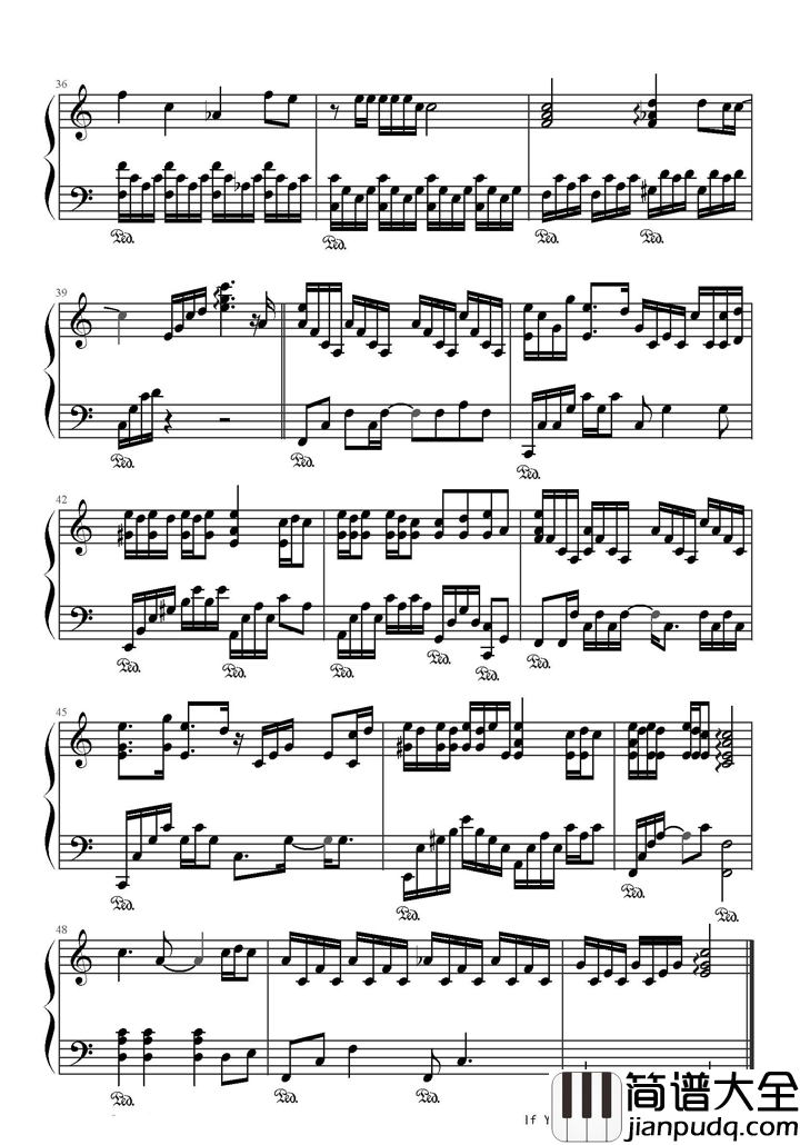 If_You钢琴谱_Big_Bang_如果那个人是你