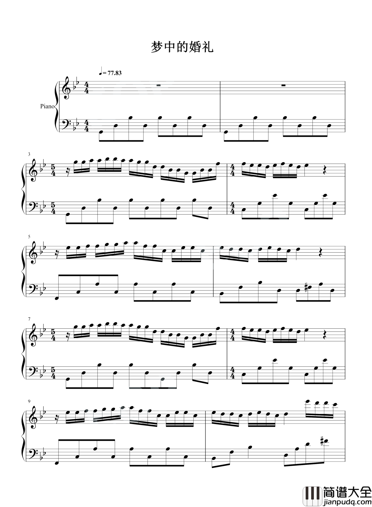 梦中的婚礼钢琴谱_理查德.克莱德曼_最美的乐章,背后隐逸着一个动人的故事