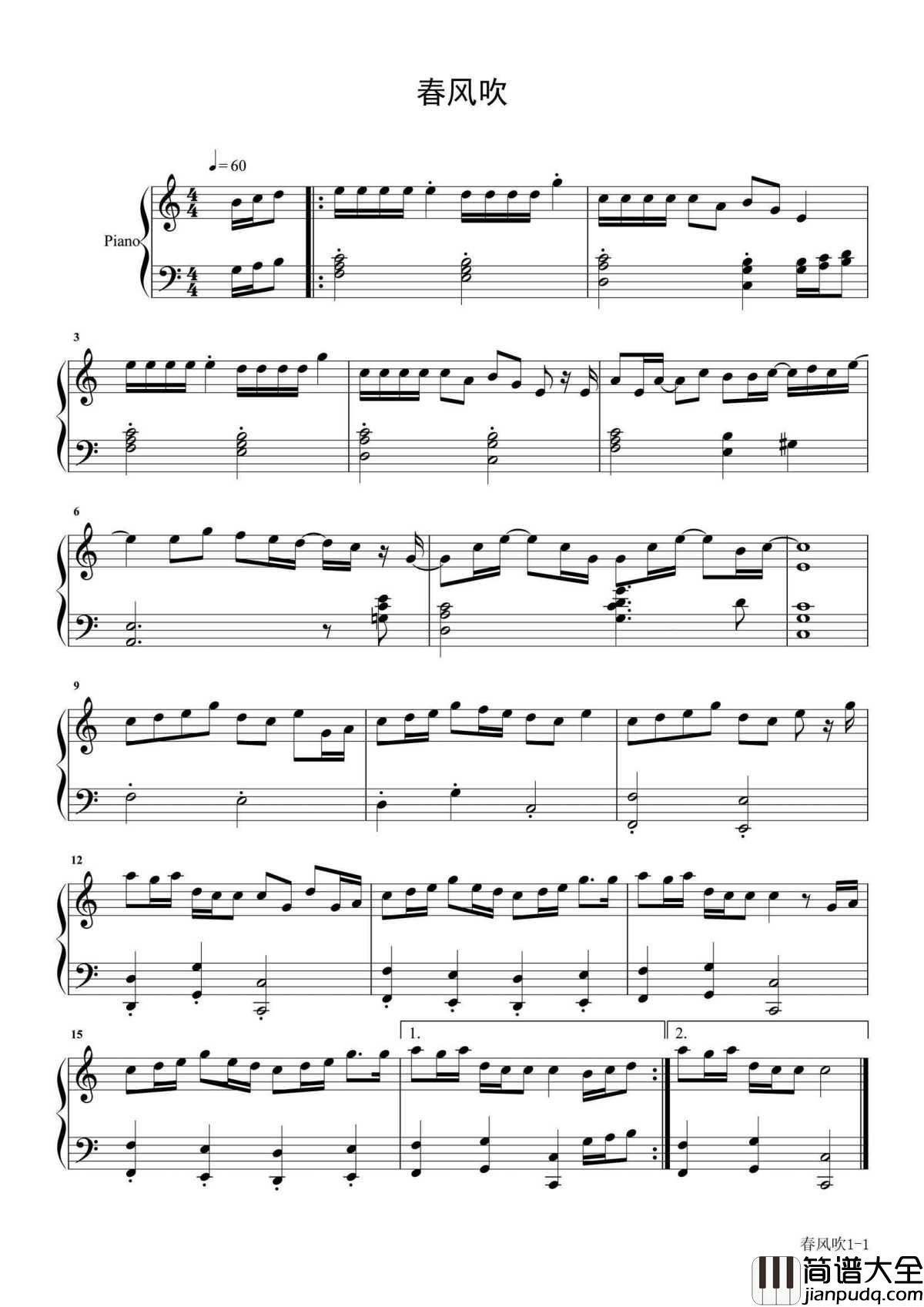 _春风吹钢琴谱_|春风一吹想起谁,春风一吹忘记谁