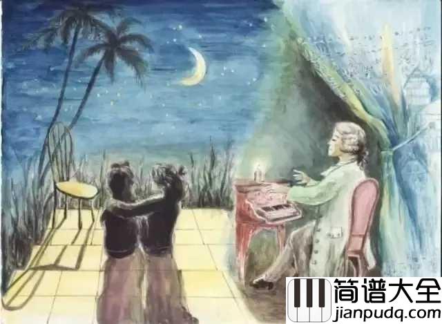 月光奏鸣曲第一乐章钢琴谱_我从他的月光中,听到了午夜的微风
