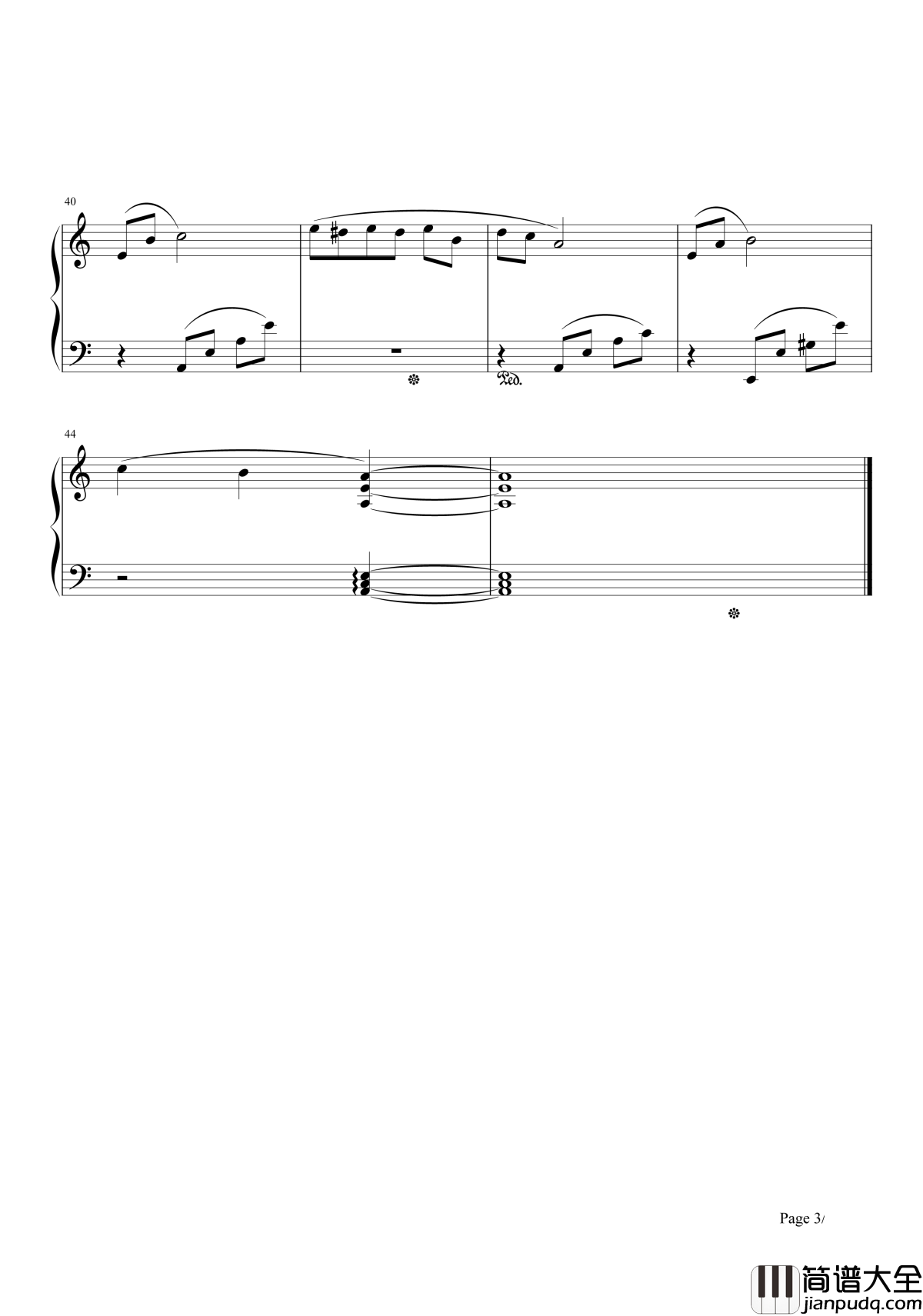 献给爱丽丝钢琴谱_唯美钢琴曲,仿佛看到了一位美丽的少女