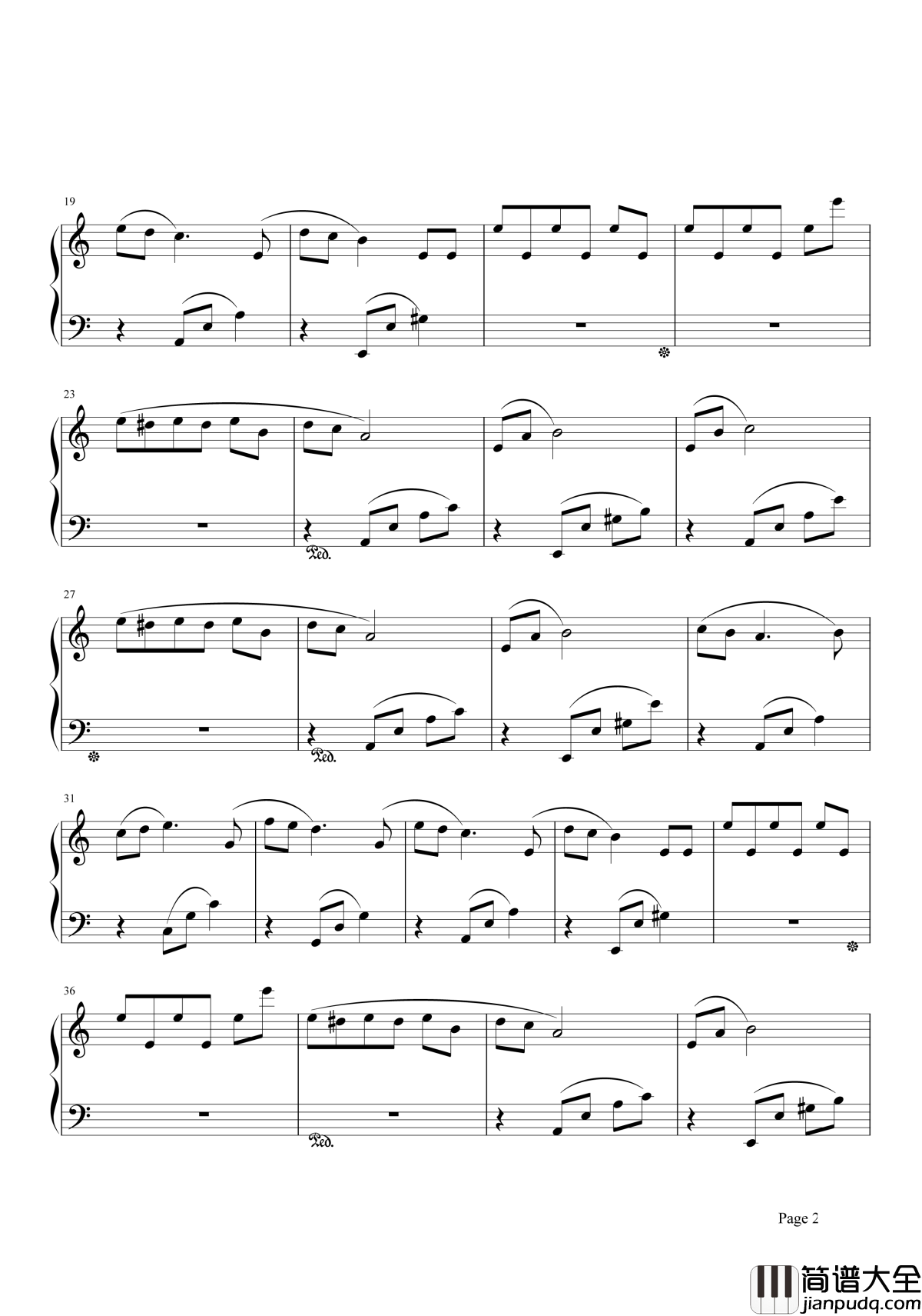 献给爱丽丝钢琴谱_唯美钢琴曲,仿佛看到了一位美丽的少女