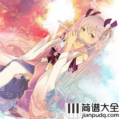 Sakura_Tears_樱花泪钢琴谱_花开陌上新雨后,一壶清音煮青愁