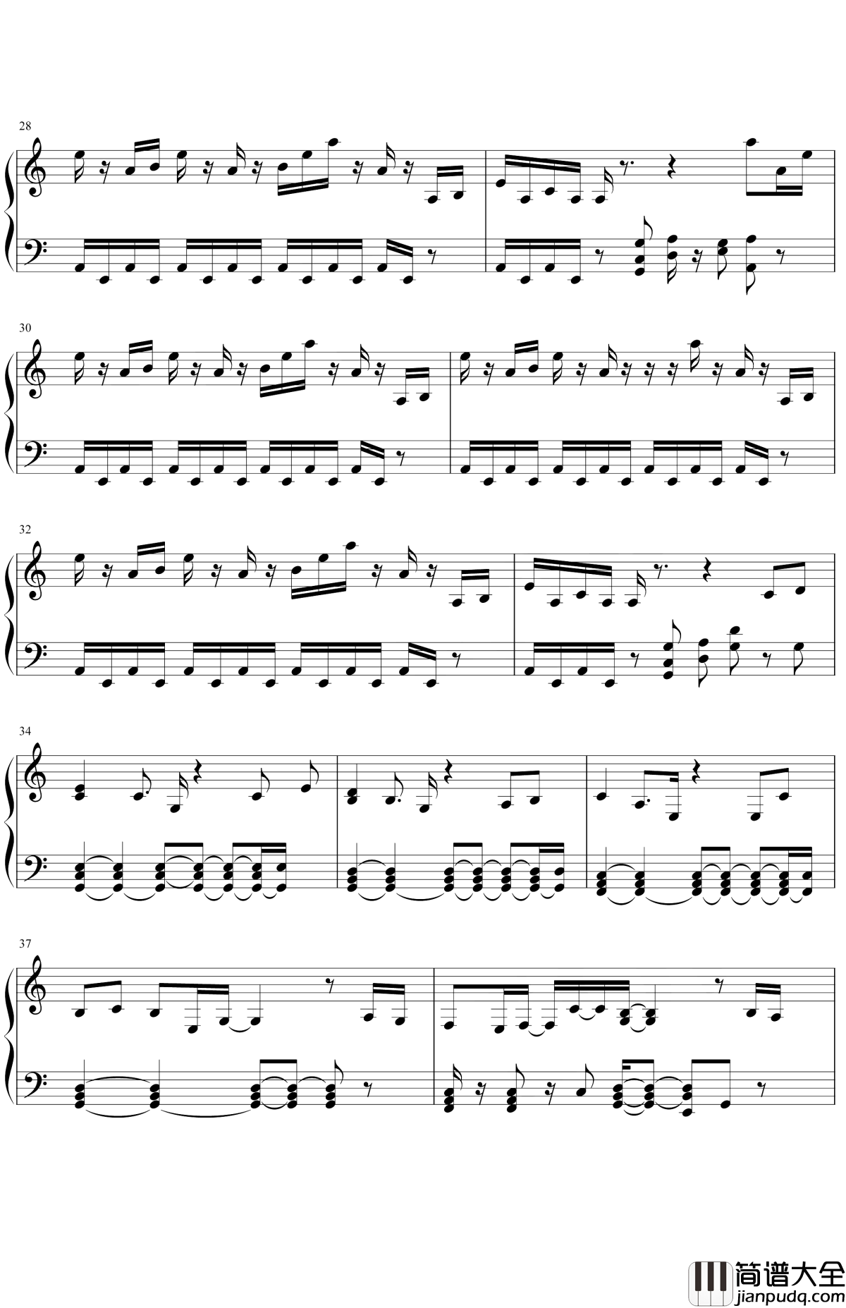 胡撸胡撸瓢儿钢琴谱_大张伟_亲爱的姑娘,让我轻抚你的长发