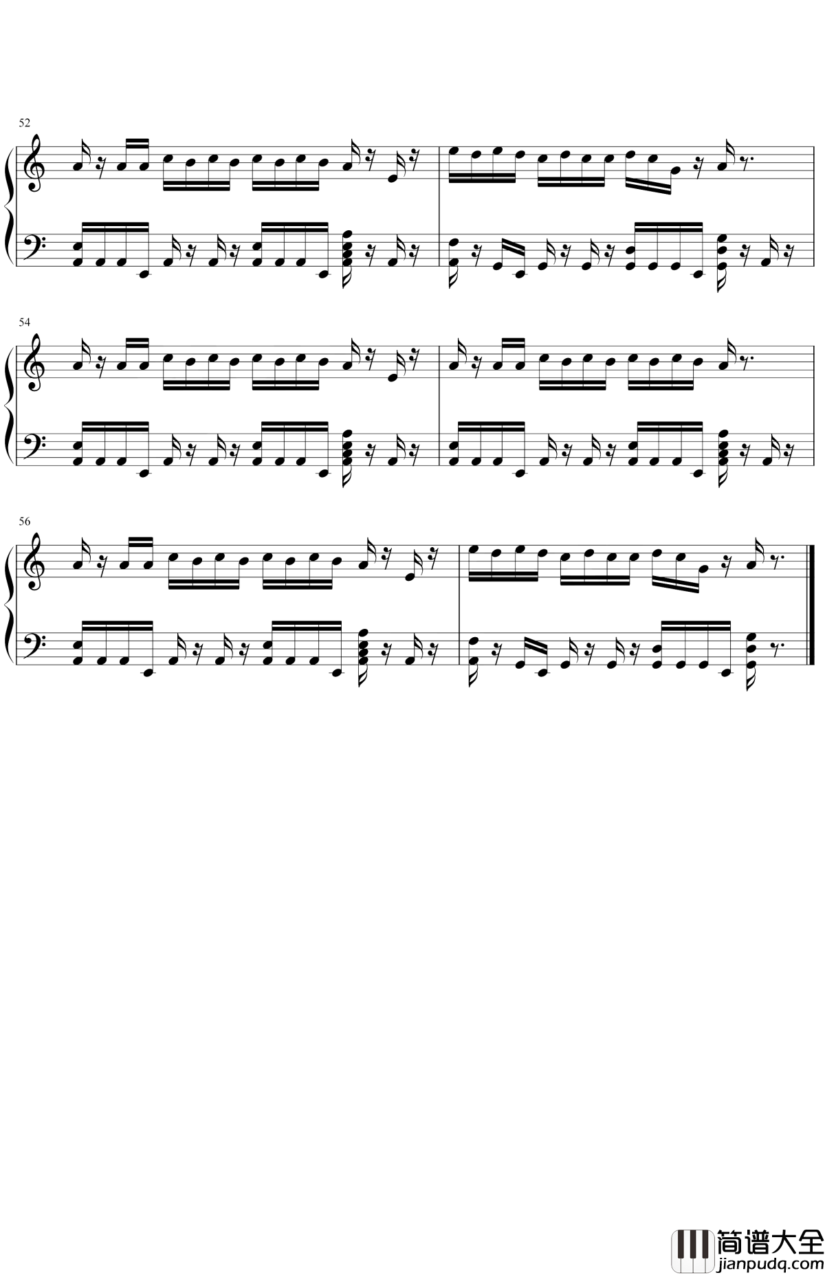 胡撸胡撸瓢儿钢琴谱_大张伟_亲爱的姑娘,让我轻抚你的长发