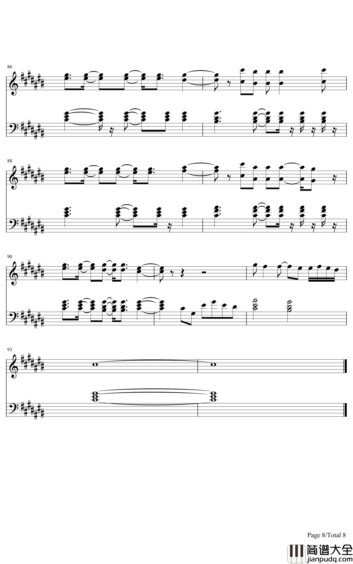Try_Everything钢琴谱_Shakira__疯狂动物城_主题曲