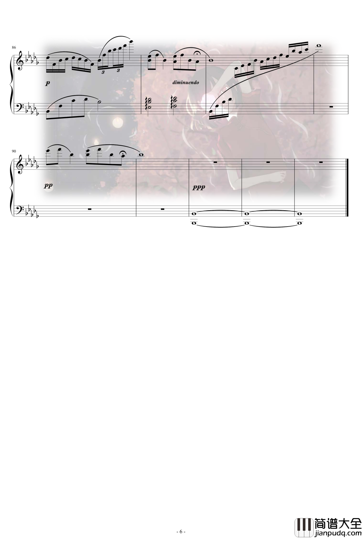 大鱼钢琴谱_印象曲_华丽独奏版_大鱼海棠