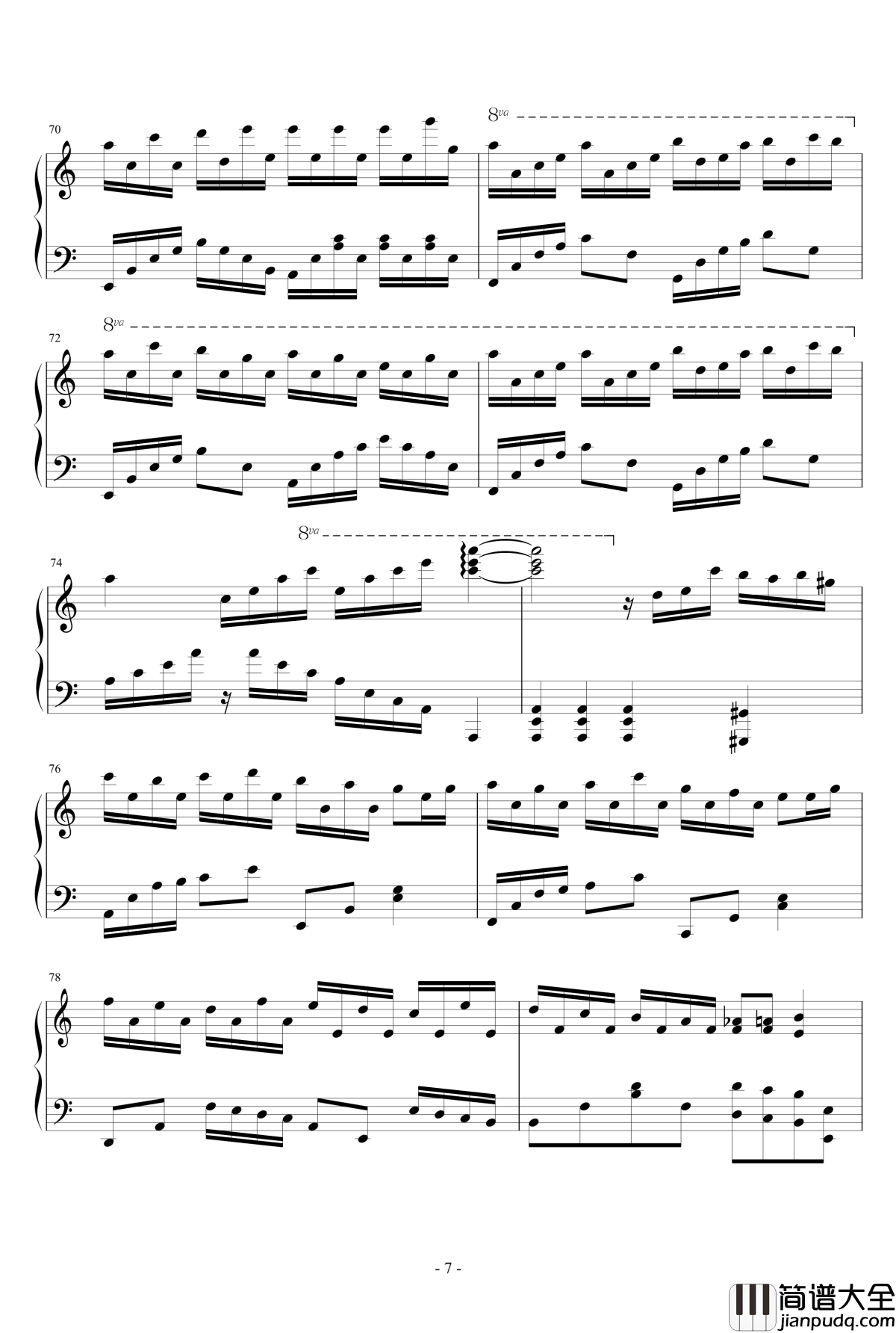 Flower_Dance钢琴谱_C大调版_花之舞