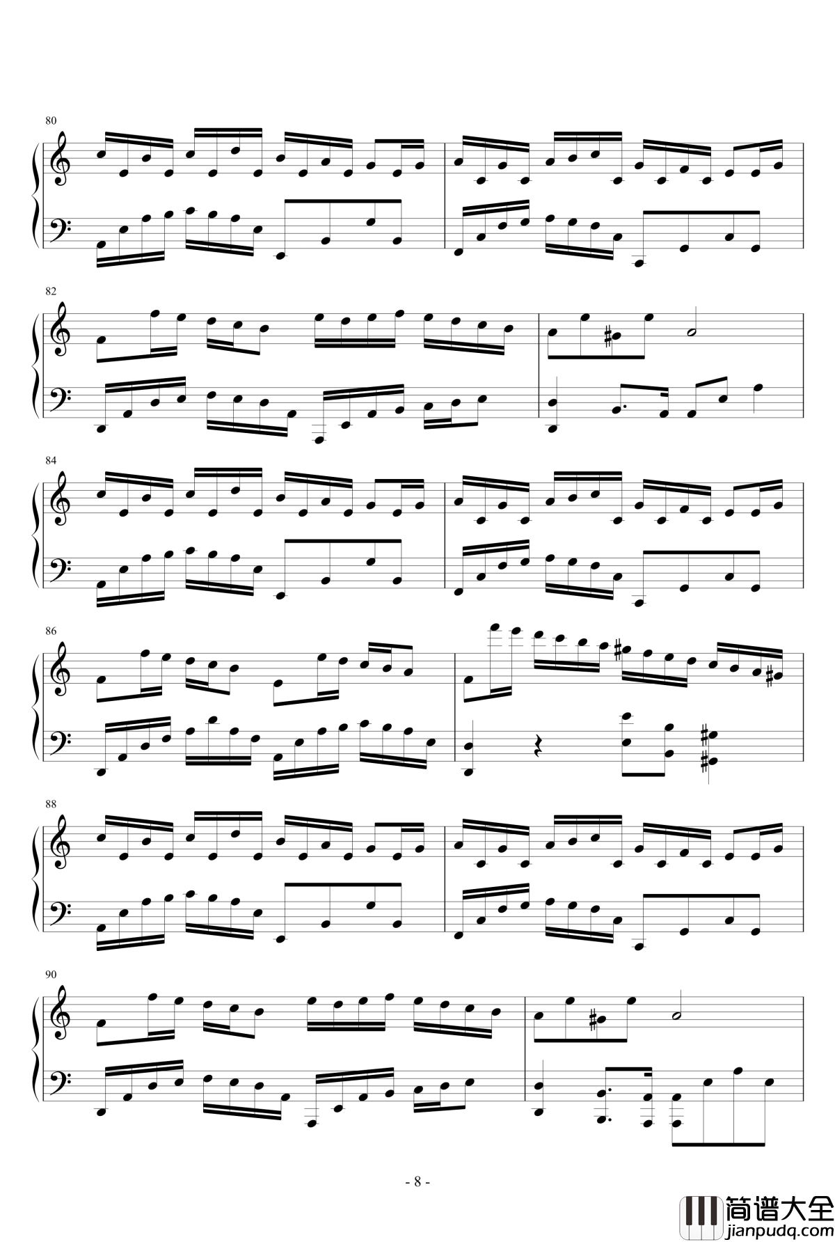 Flower_Dance钢琴谱_C大调版_花之舞