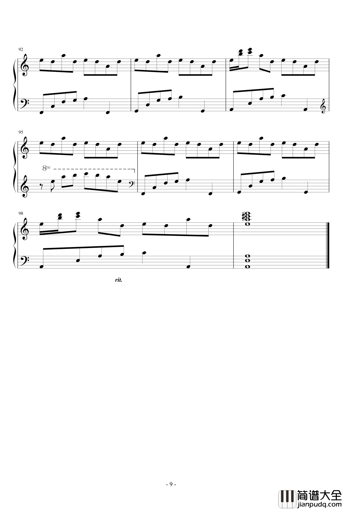 Flower_Dance钢琴谱_C大调版_花之舞