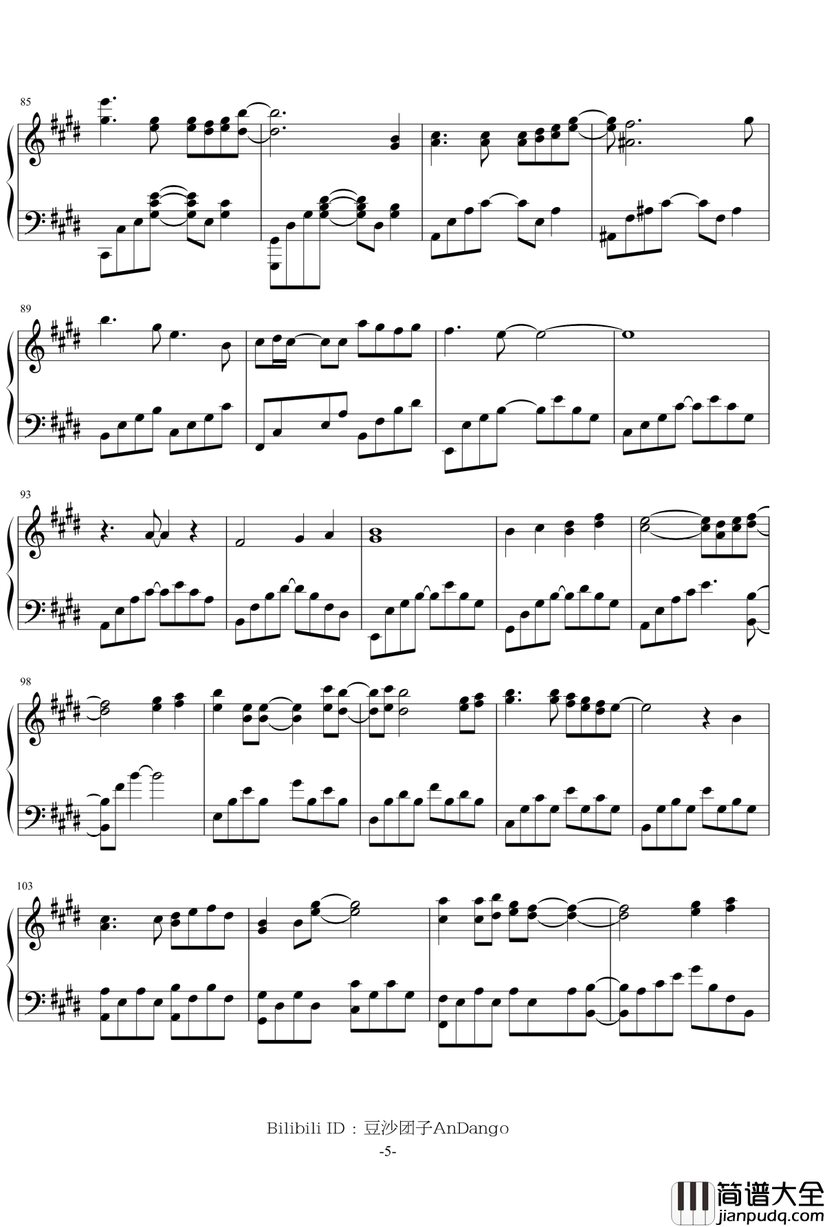 _心の旋律钢琴谱___完整独奏版___by_豆沙团子AnDango_TARI_TARI