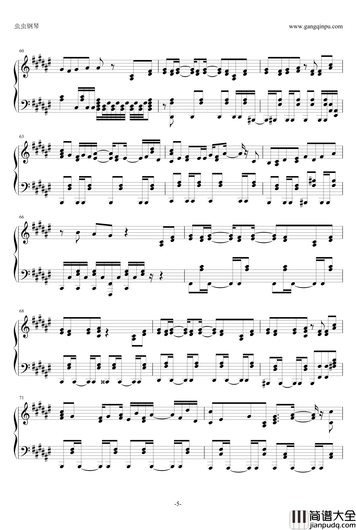 リトルファイター钢琴谱_鎖那