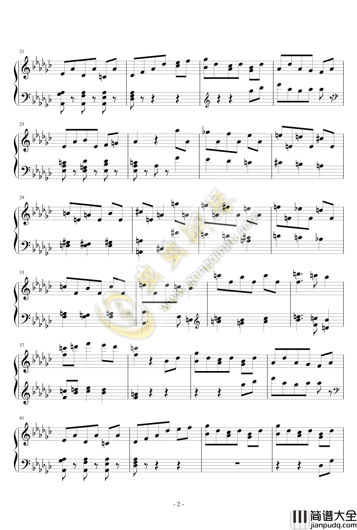 布鲁克纳第四交响曲第三乐章Trio钢琴谱_布鲁克纳