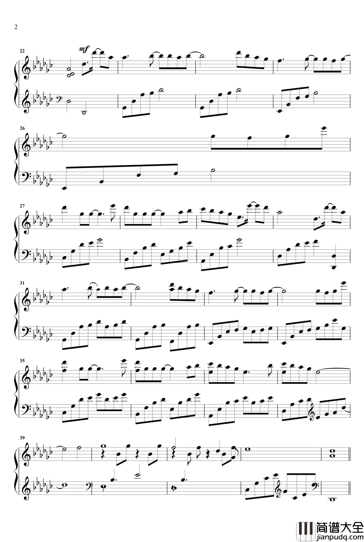 心有独钟钢琴谱_李佩玲