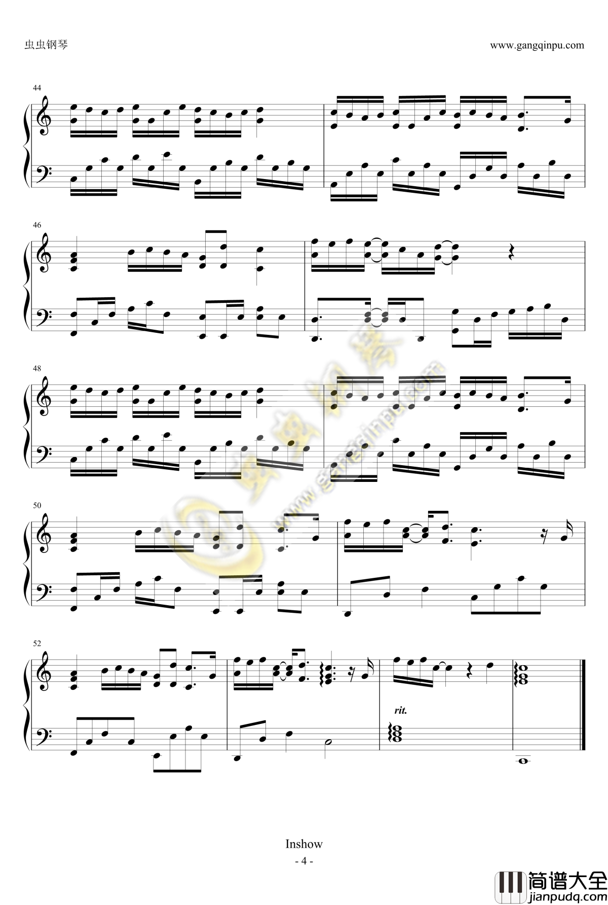 微微一笑很倾城钢琴谱_电视剧_微微一笑很倾城_片尾曲_杨洋