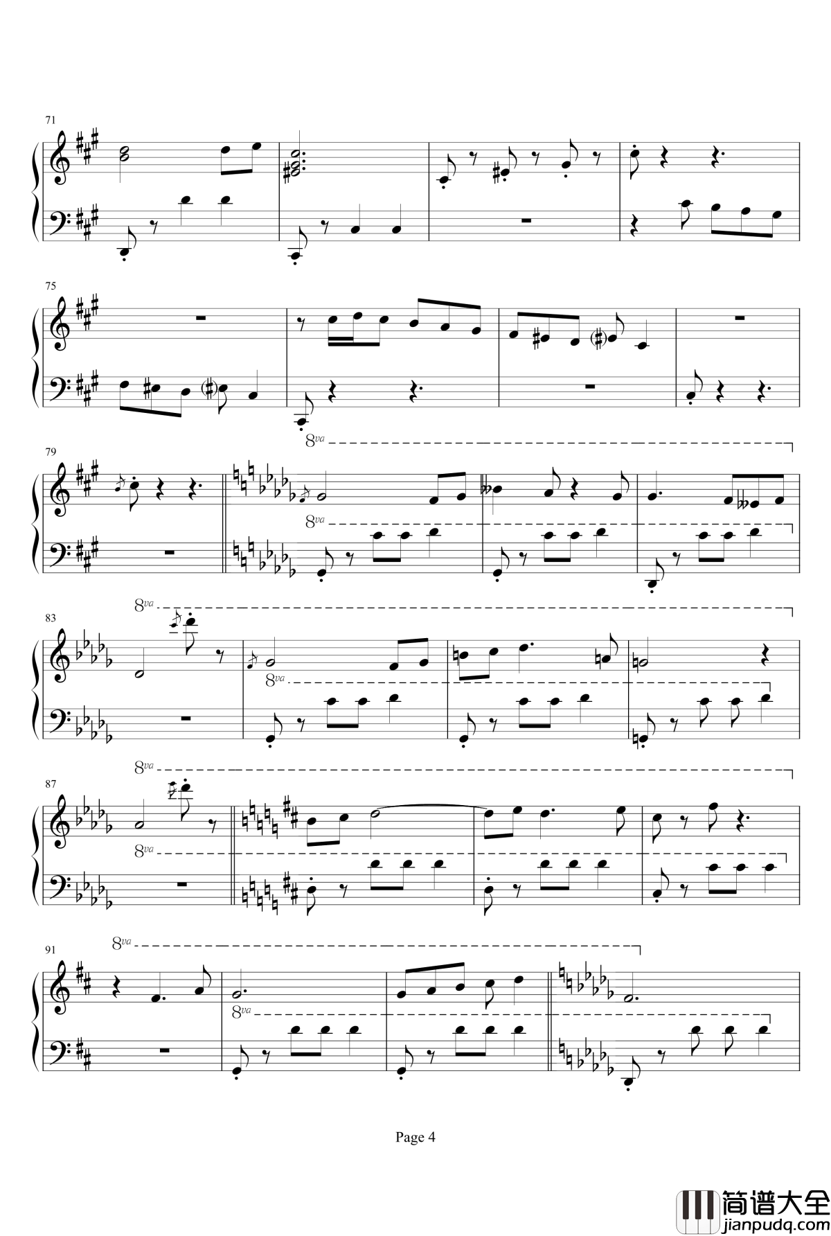 褐斑病钢琴谱_Rewrite静流线