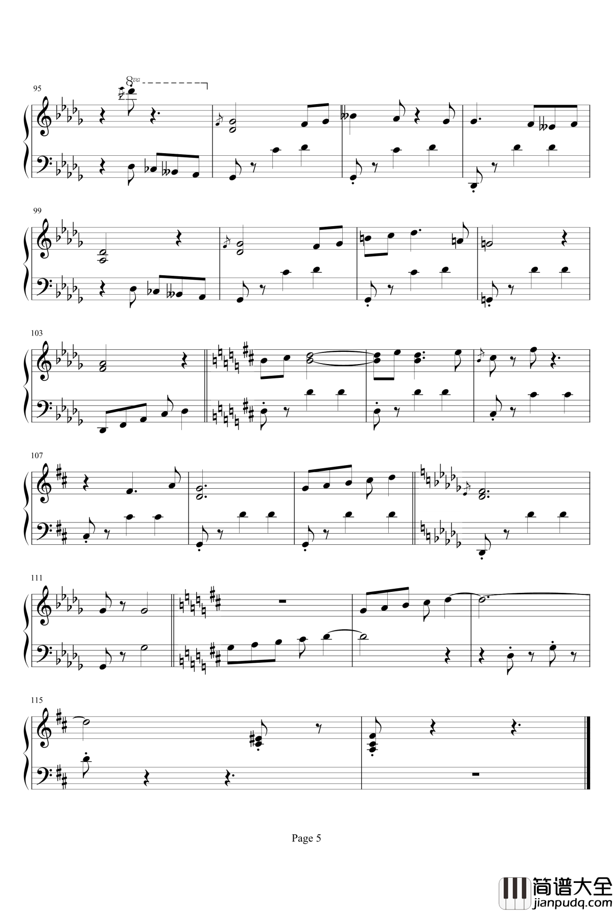 褐斑病钢琴谱_Rewrite静流线