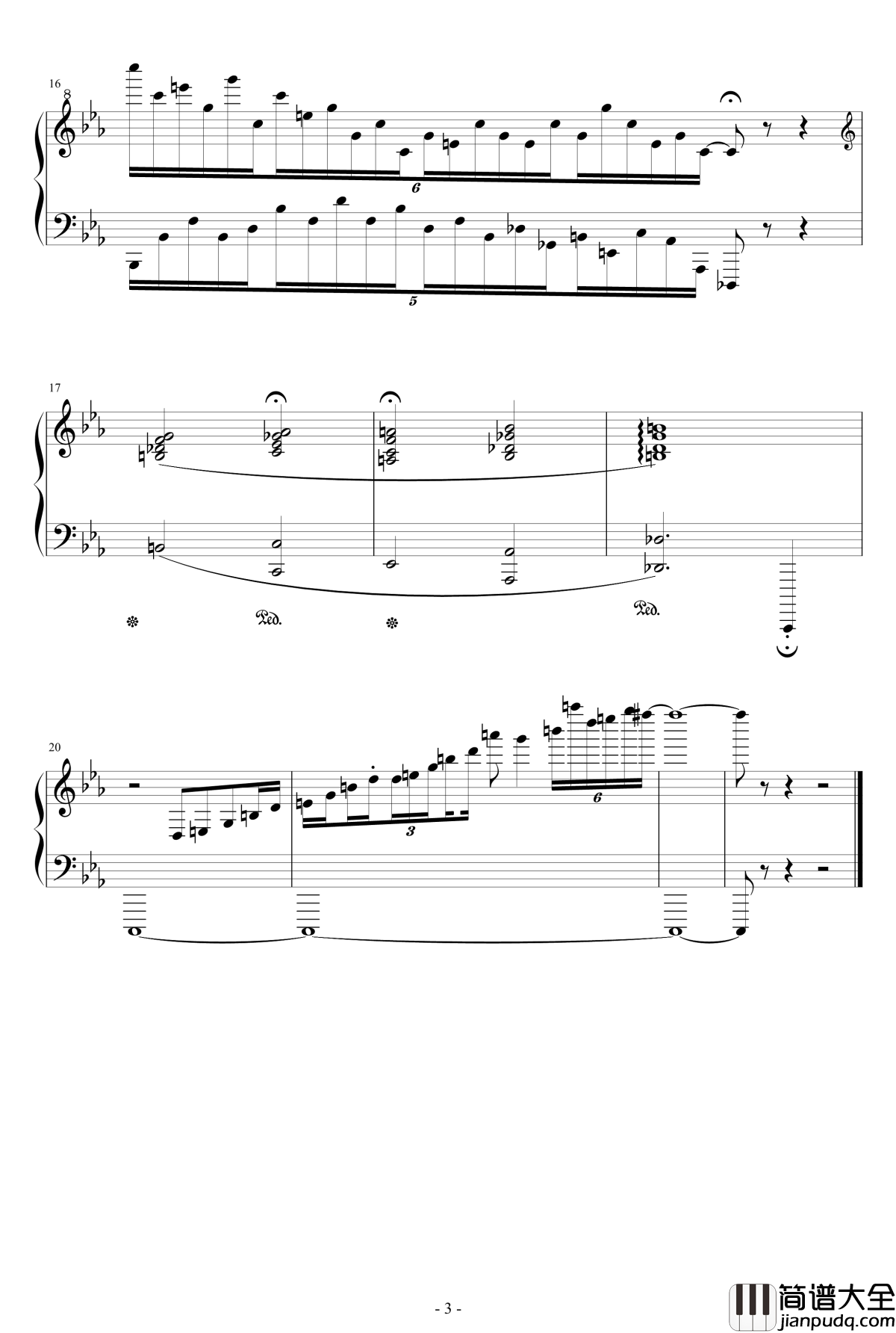 完美的c小调钢琴谱_流行追梦人