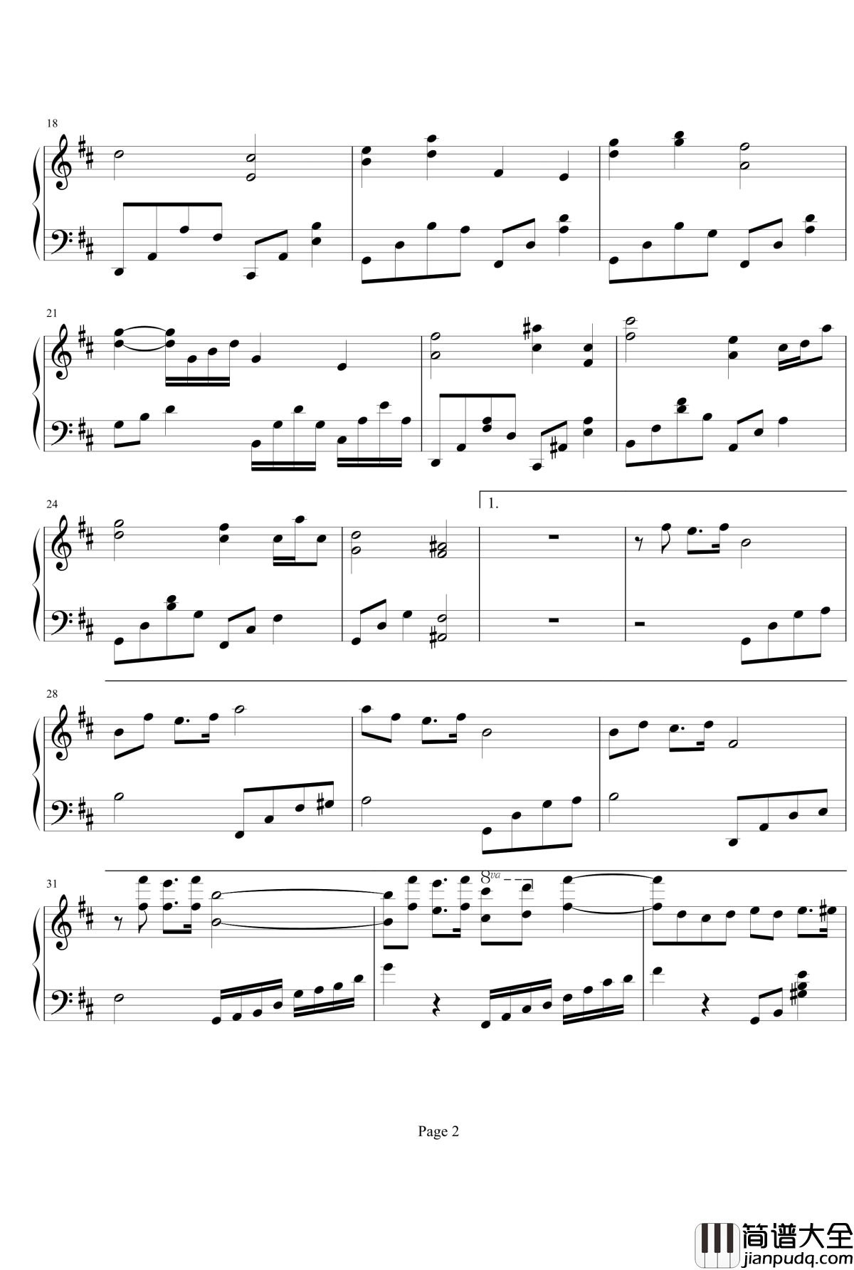 落叶归根钢琴谱_女生版_王力宏