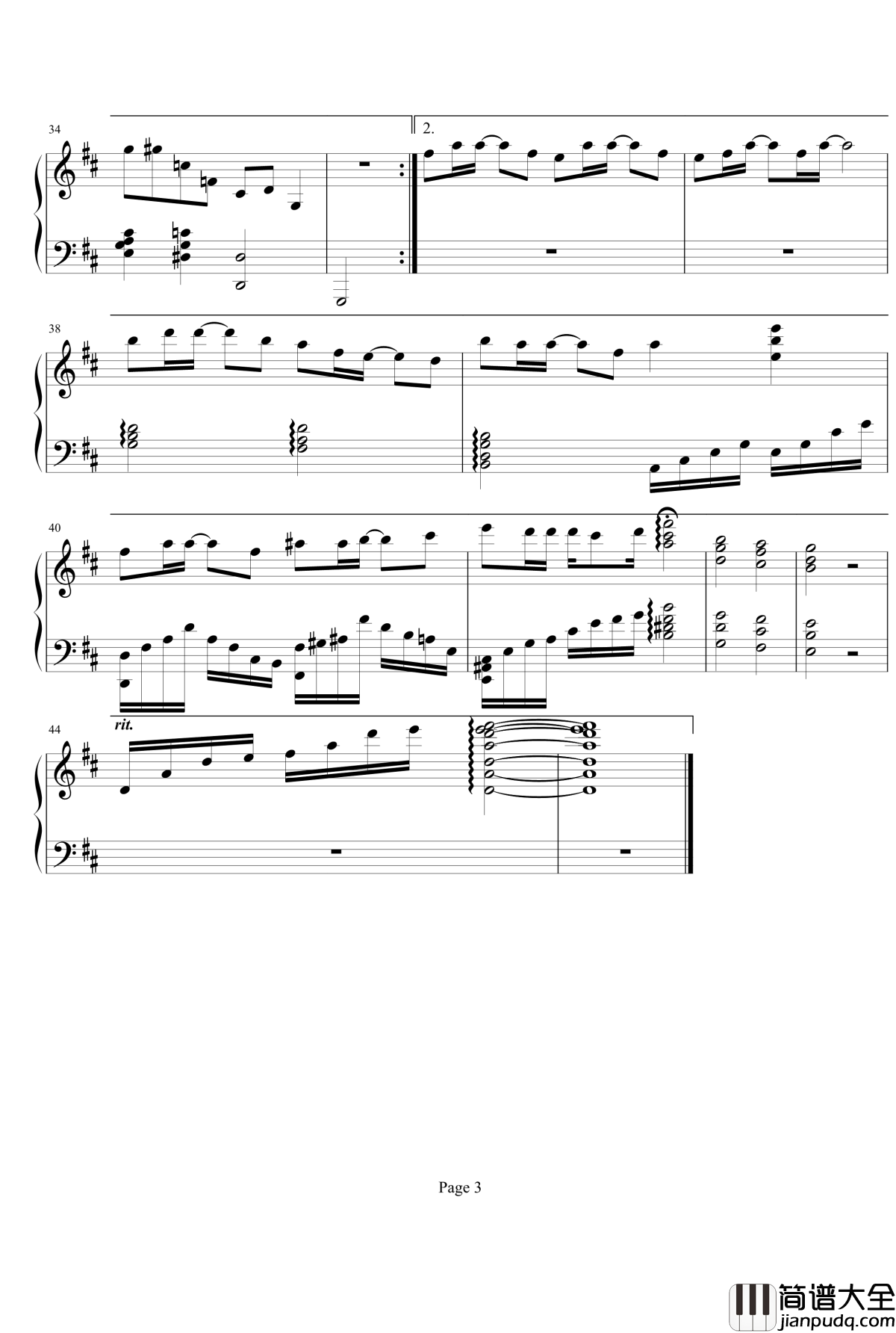 落叶归根钢琴谱_女生版_王力宏