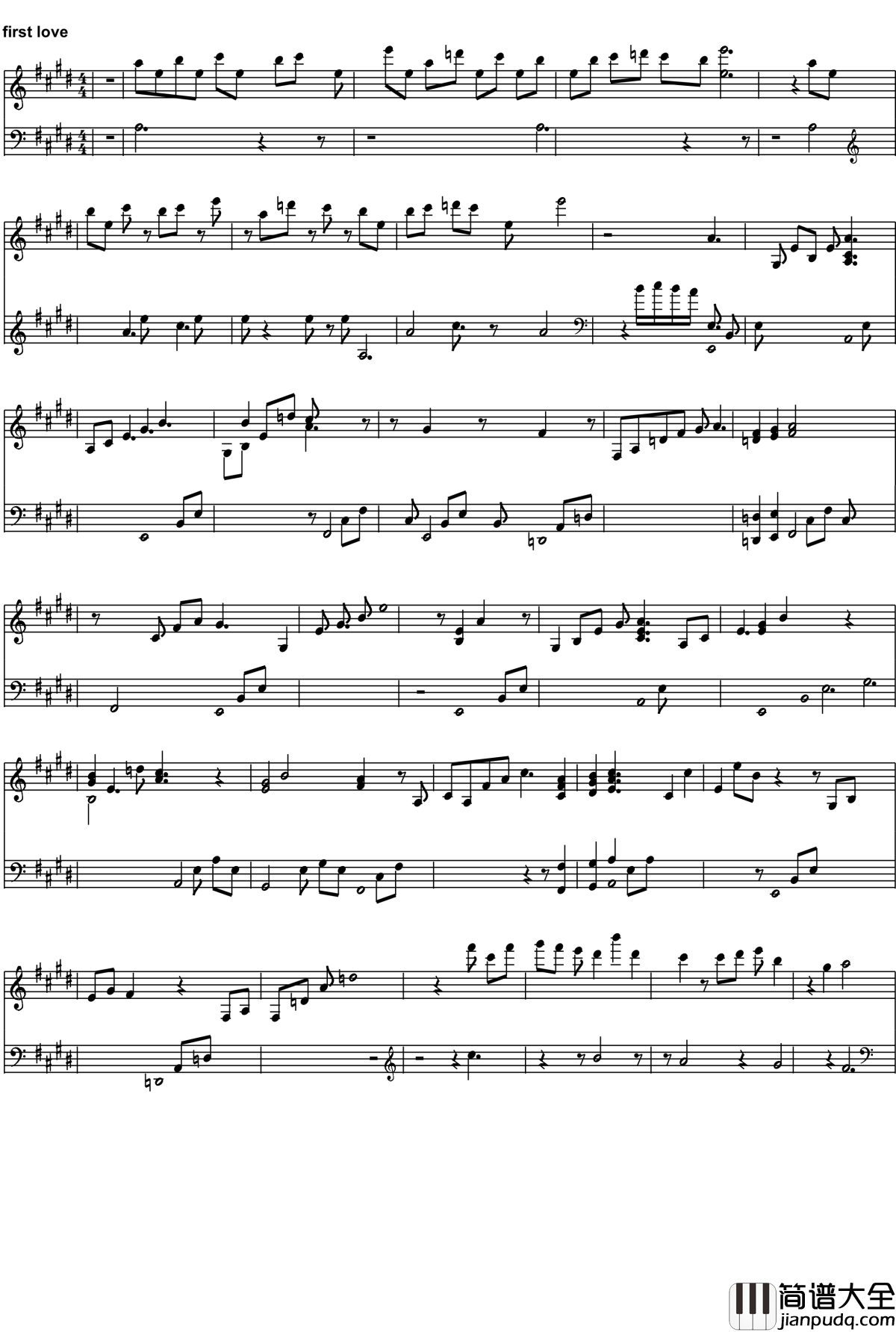 First_Love钢琴谱_First_Love