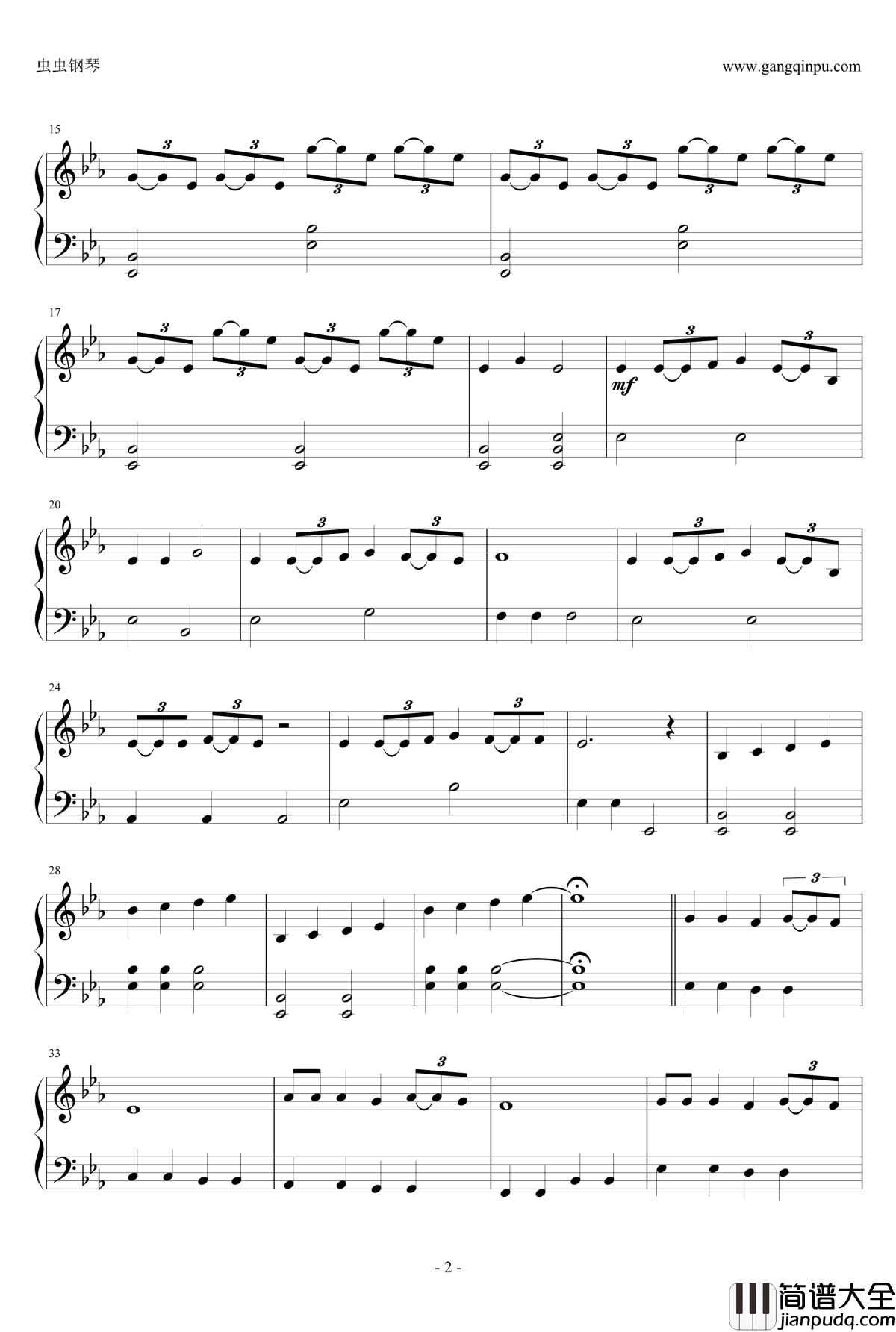 皮卡丘之歌钢琴谱_神奇宝贝_Z角色歌_皮卡丘