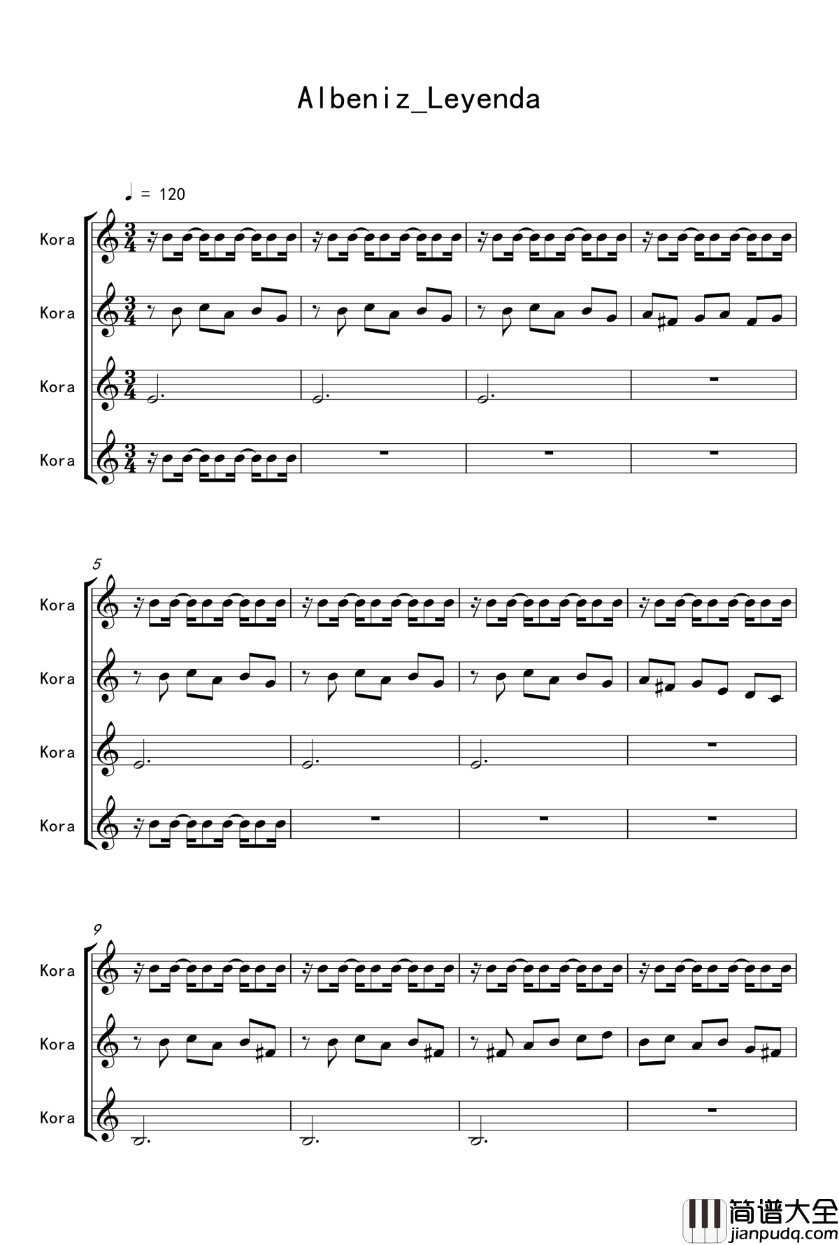 一首有难度的练习曲钢琴谱_伊萨克·阿尔贝尼兹