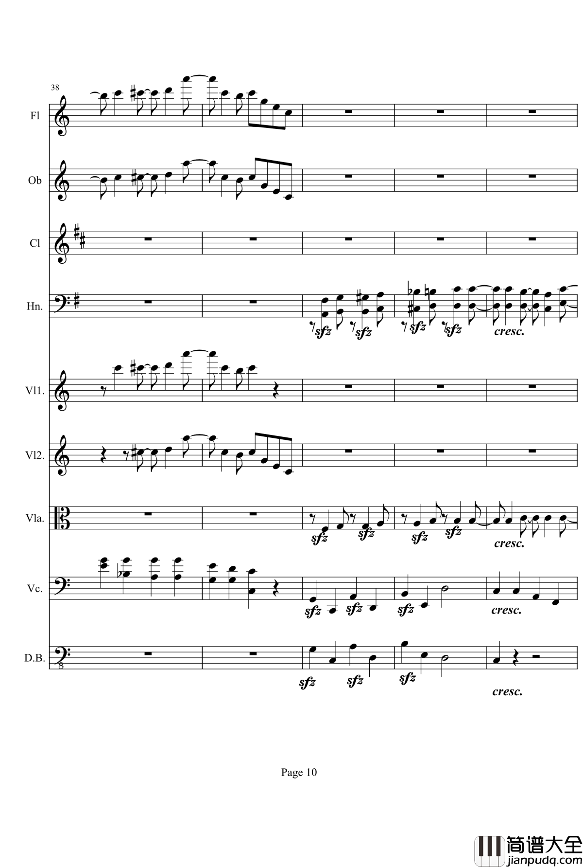 奏鸣曲之交响钢琴谱_第10首_Ⅱ_贝多芬_beethoven