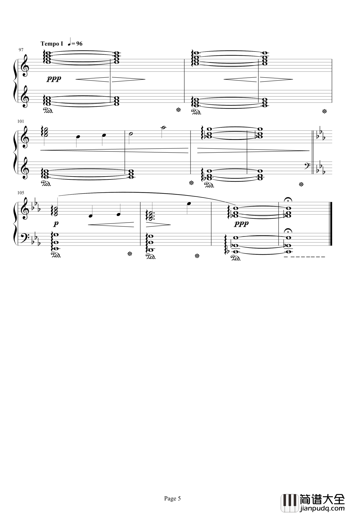 最终幻想FF5预感钢琴谱_最终幻想