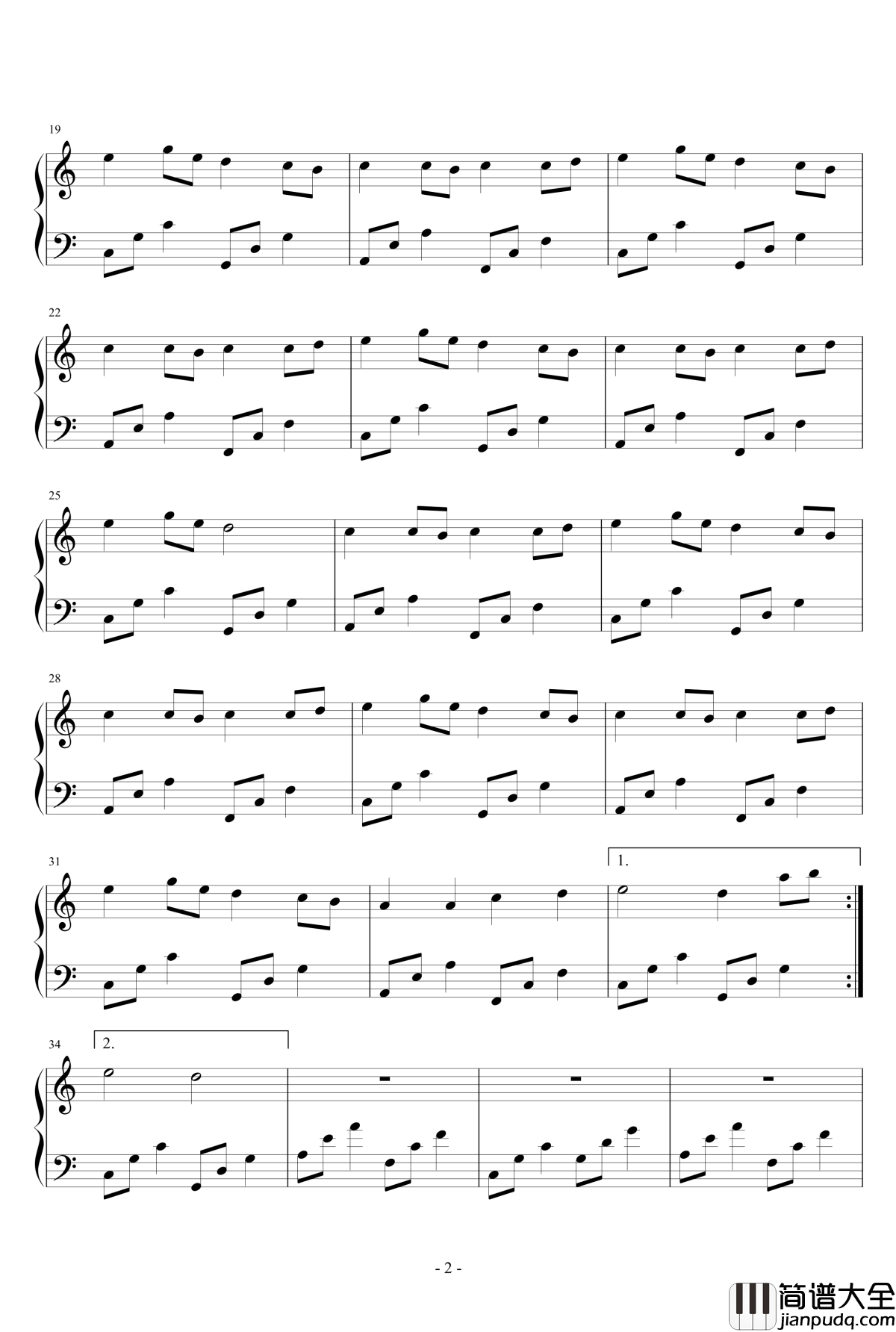 青空钢琴谱_Candy_Wind