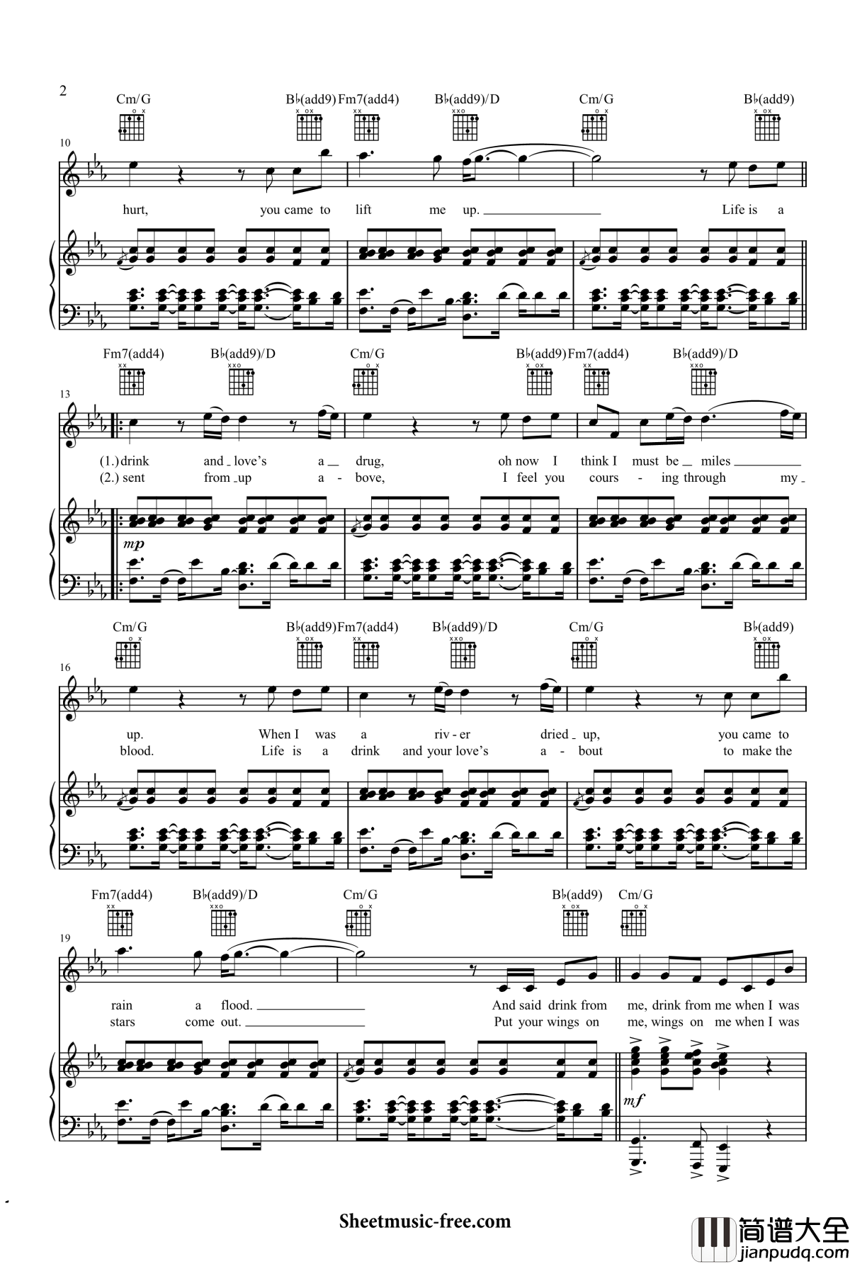 hymn_for_the_weekend钢琴谱_coldplay