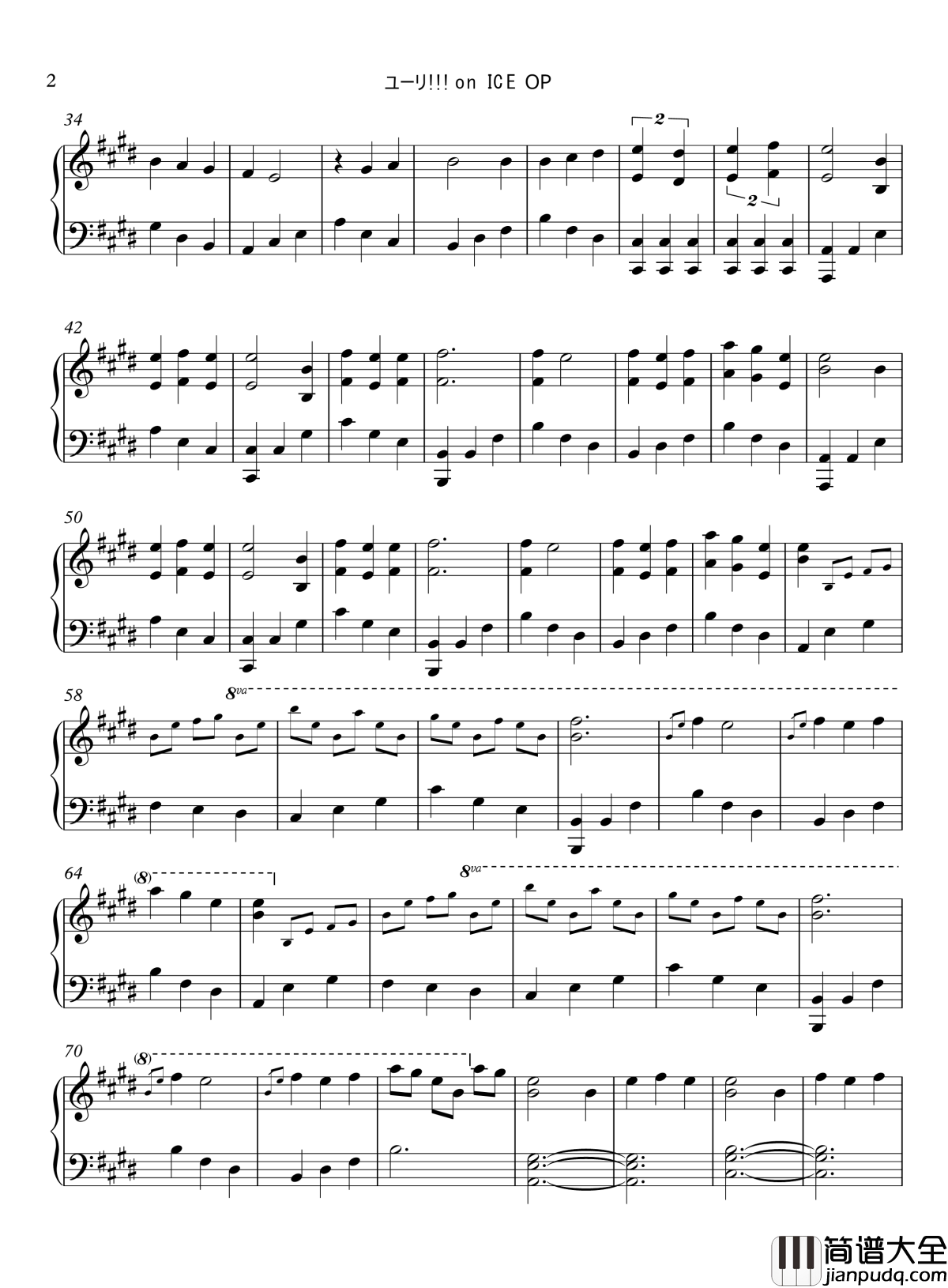 History_Maker钢琴谱_冰上的尤里