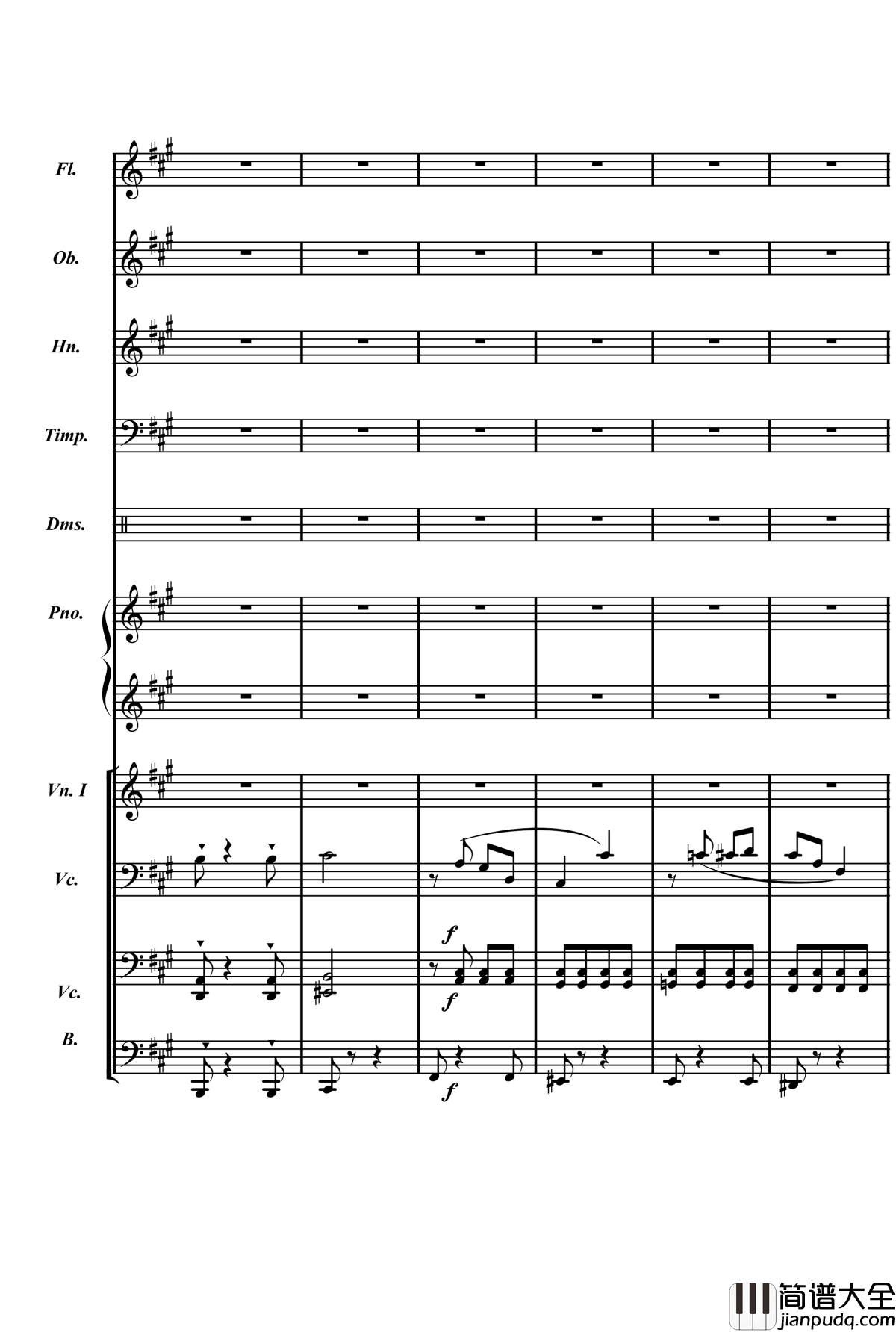 梦境飞逝钢琴谱_总谱_庸才