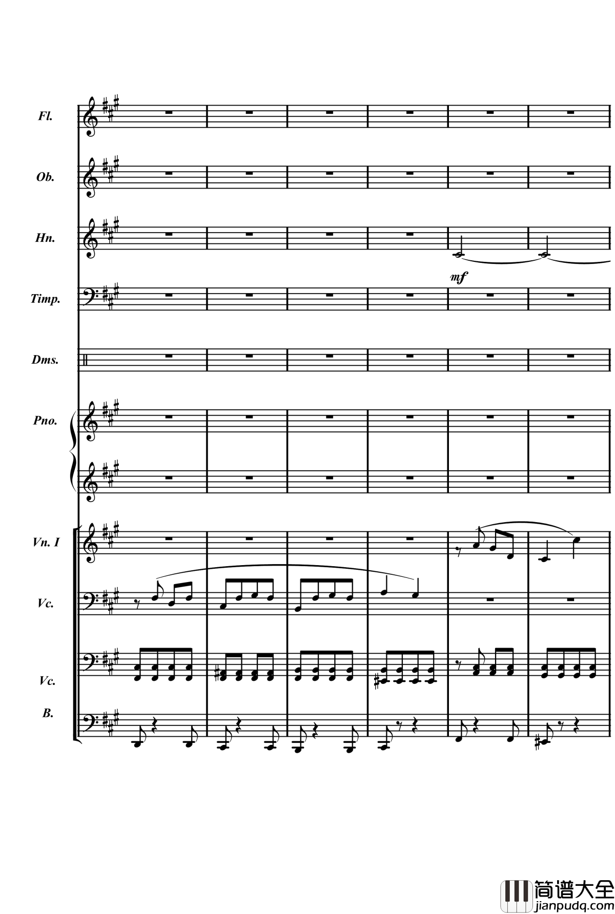 梦境飞逝钢琴谱_总谱_庸才