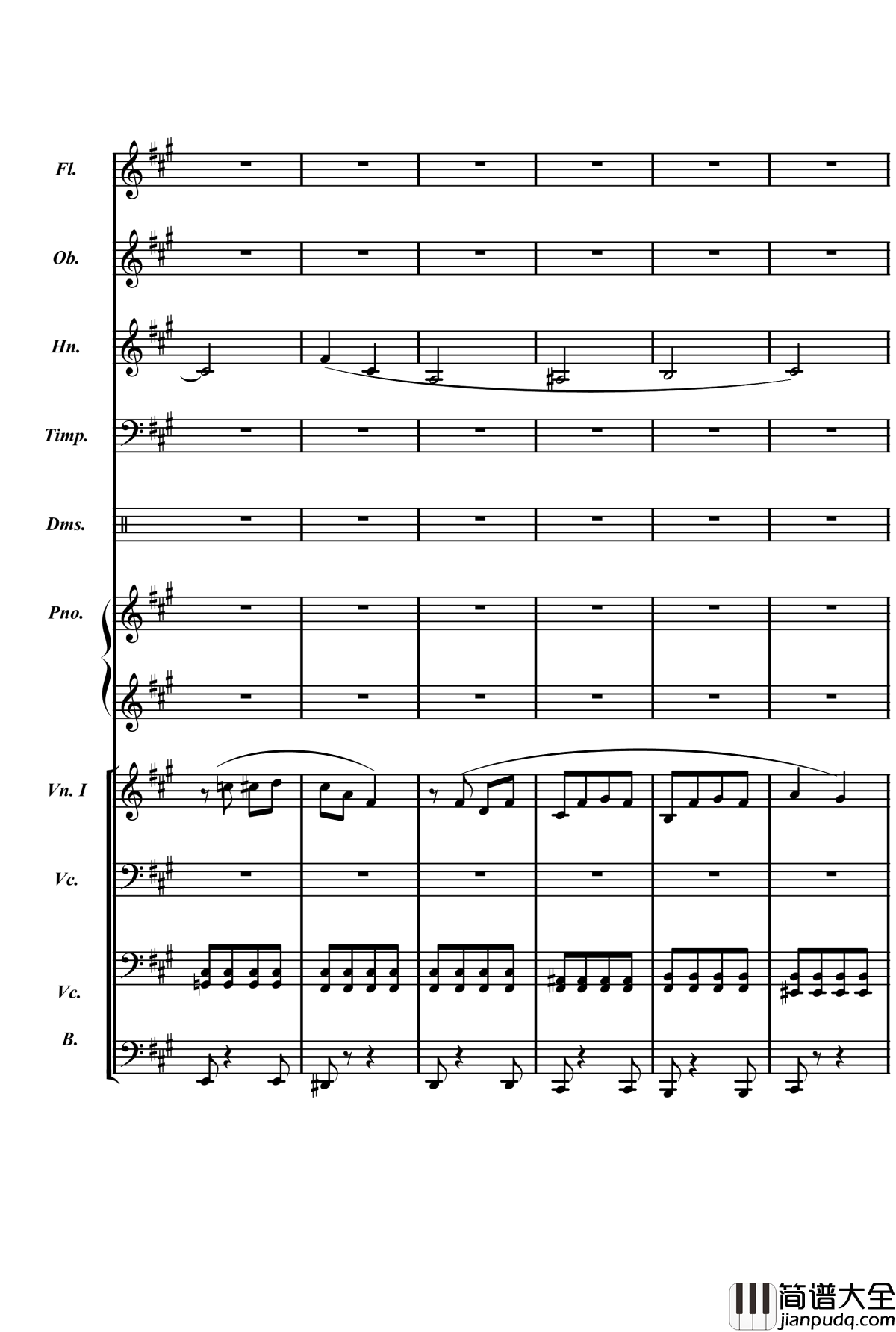 梦境飞逝钢琴谱_总谱_庸才