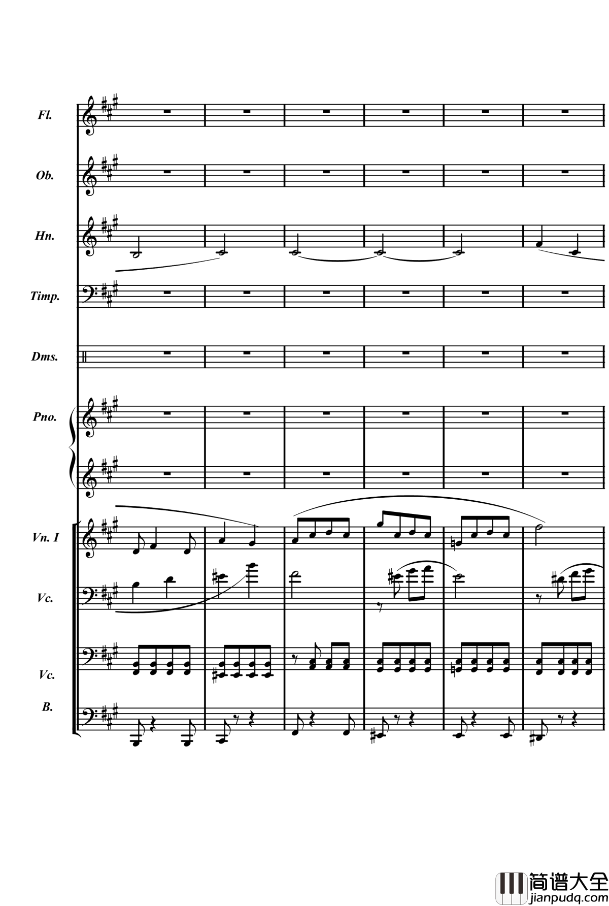 梦境飞逝钢琴谱_总谱_庸才