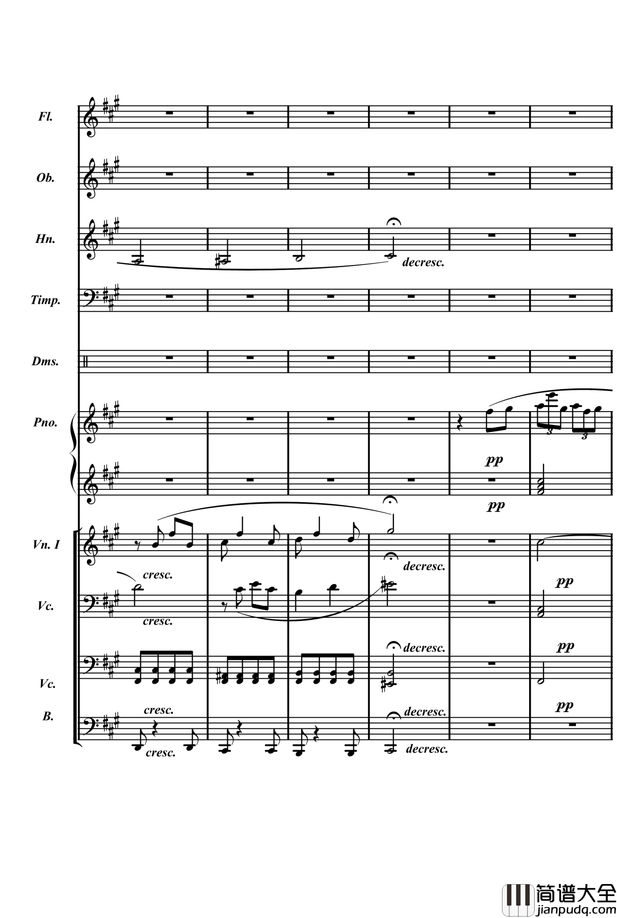 梦境飞逝钢琴谱_总谱_庸才