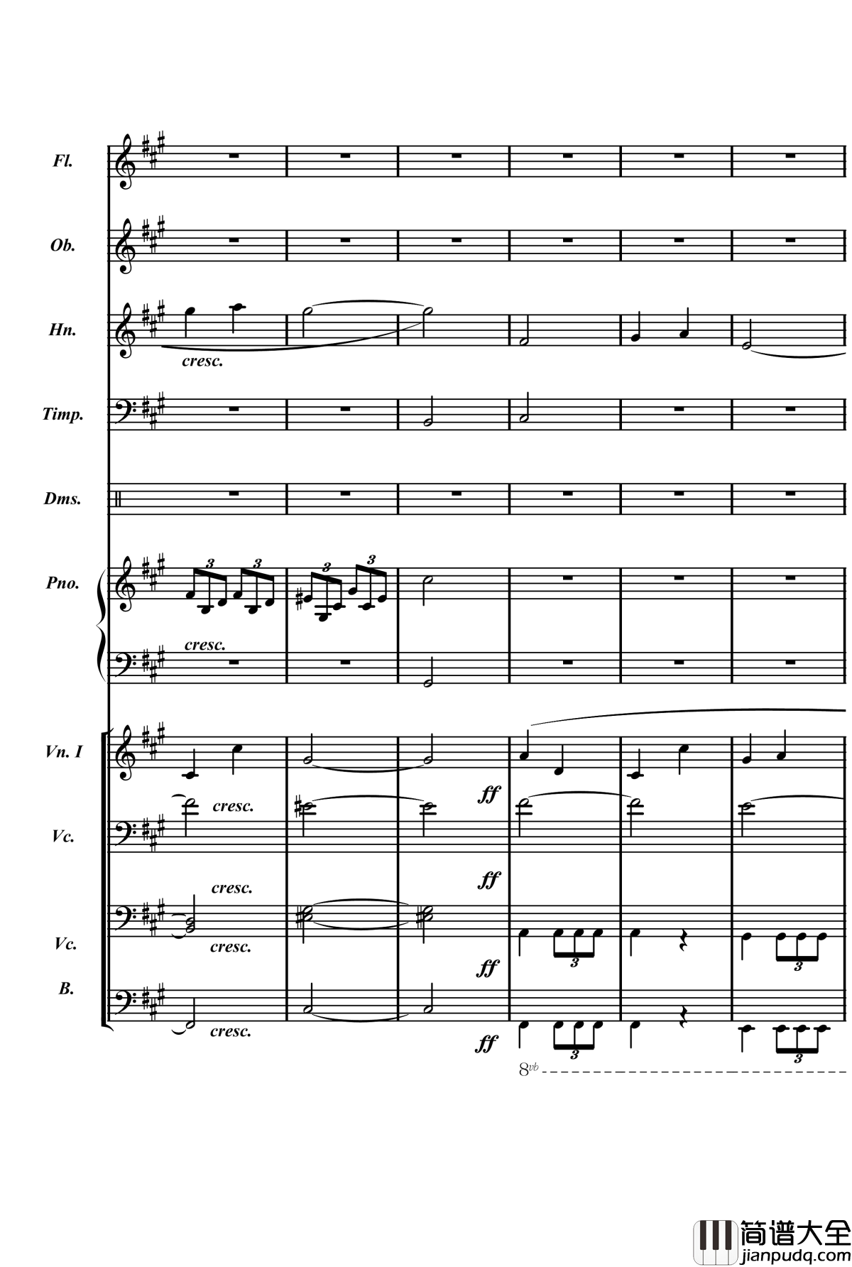 梦境飞逝钢琴谱_总谱_庸才