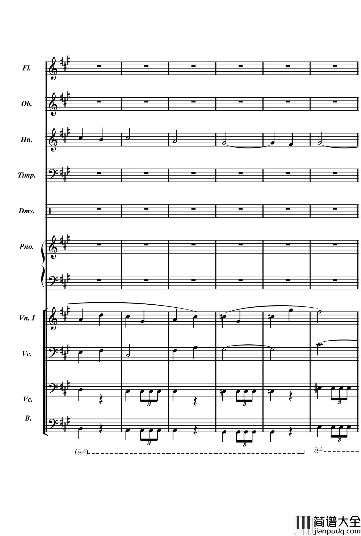 梦境飞逝钢琴谱_总谱_庸才