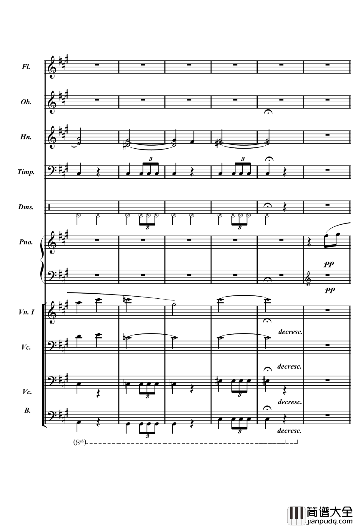 梦境飞逝钢琴谱_总谱_庸才