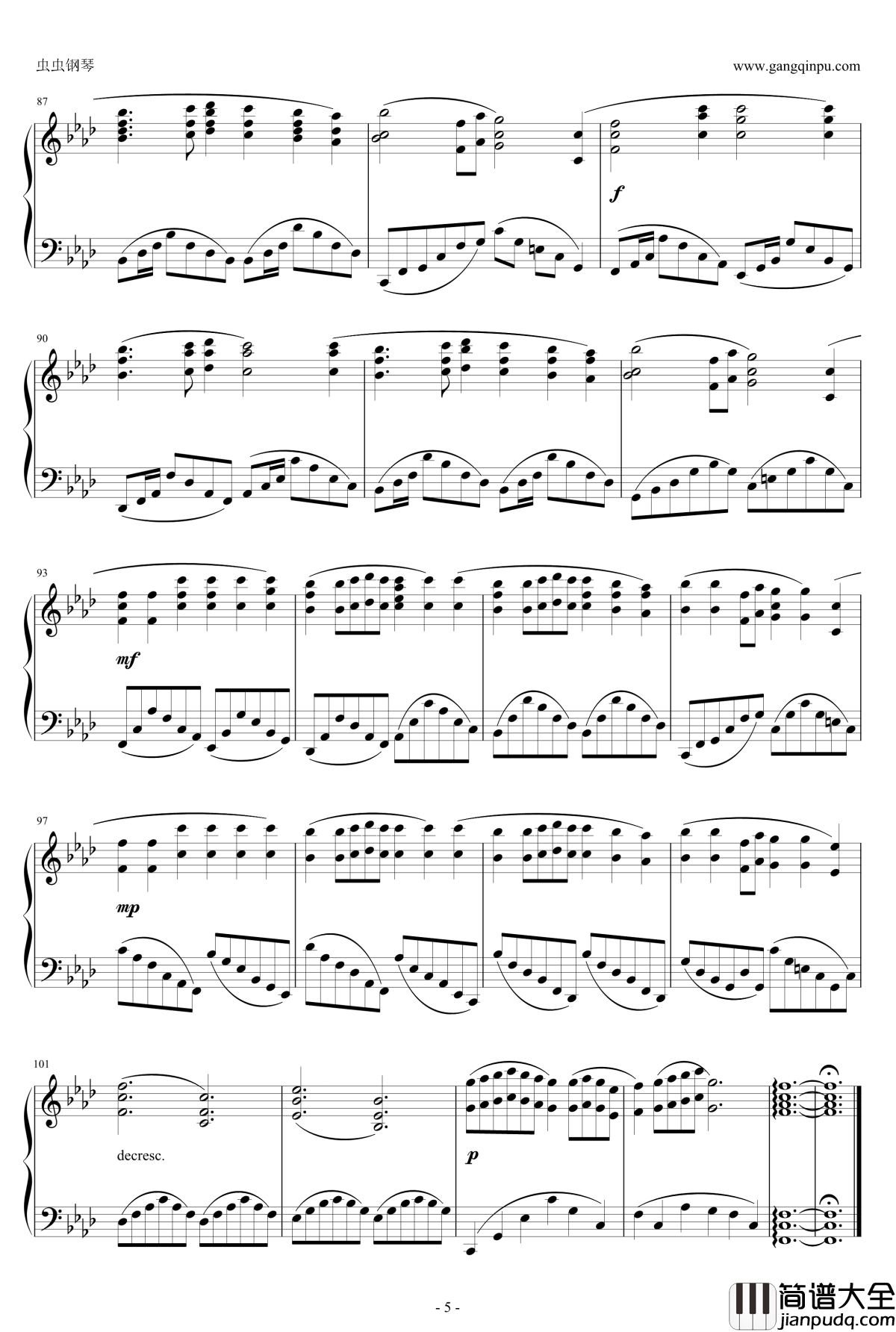 Aria第四章主题歌钢琴谱_空之境界