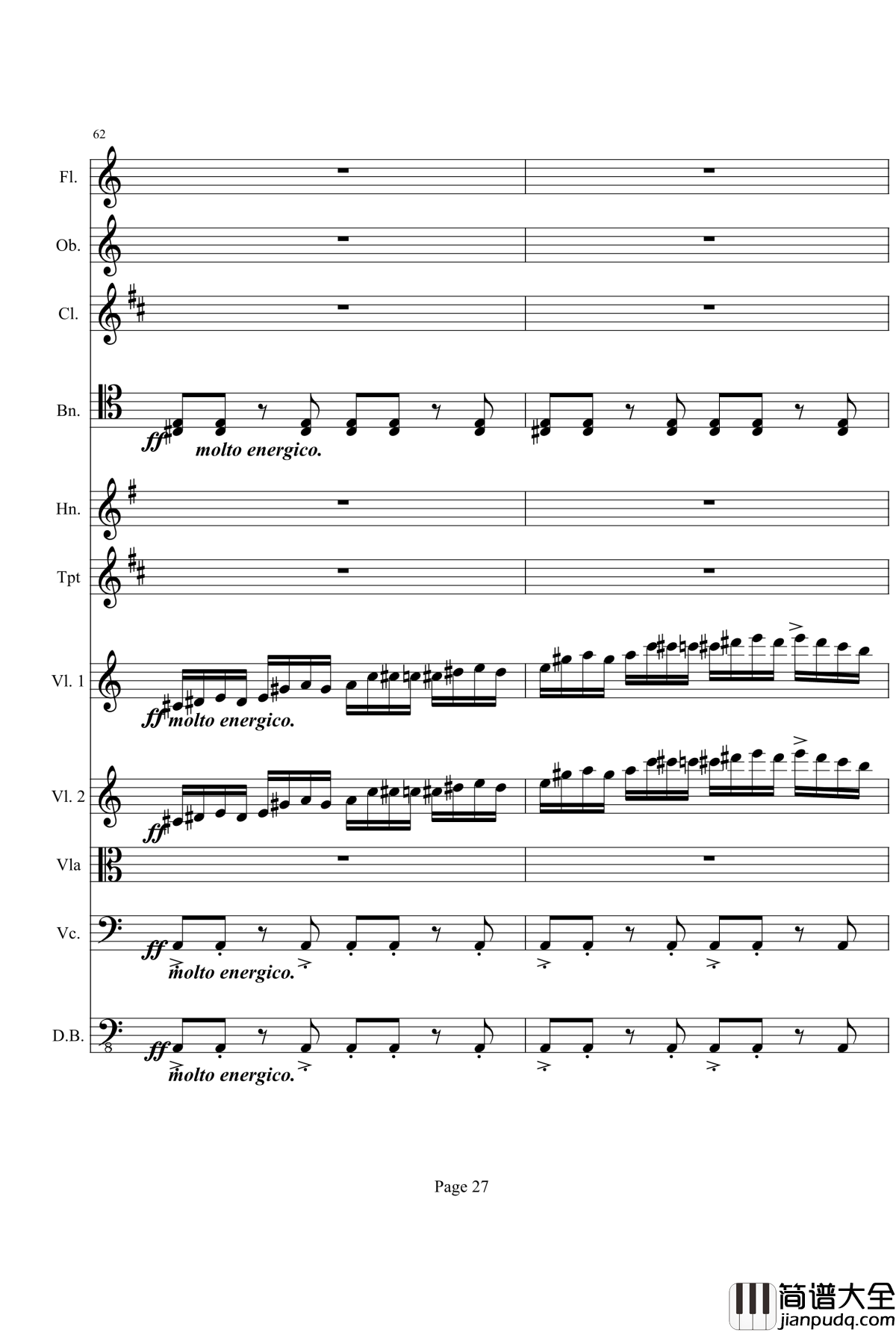 奏鸣曲之交响钢琴谱_第21首_Ⅰ_贝多芬_beethoven