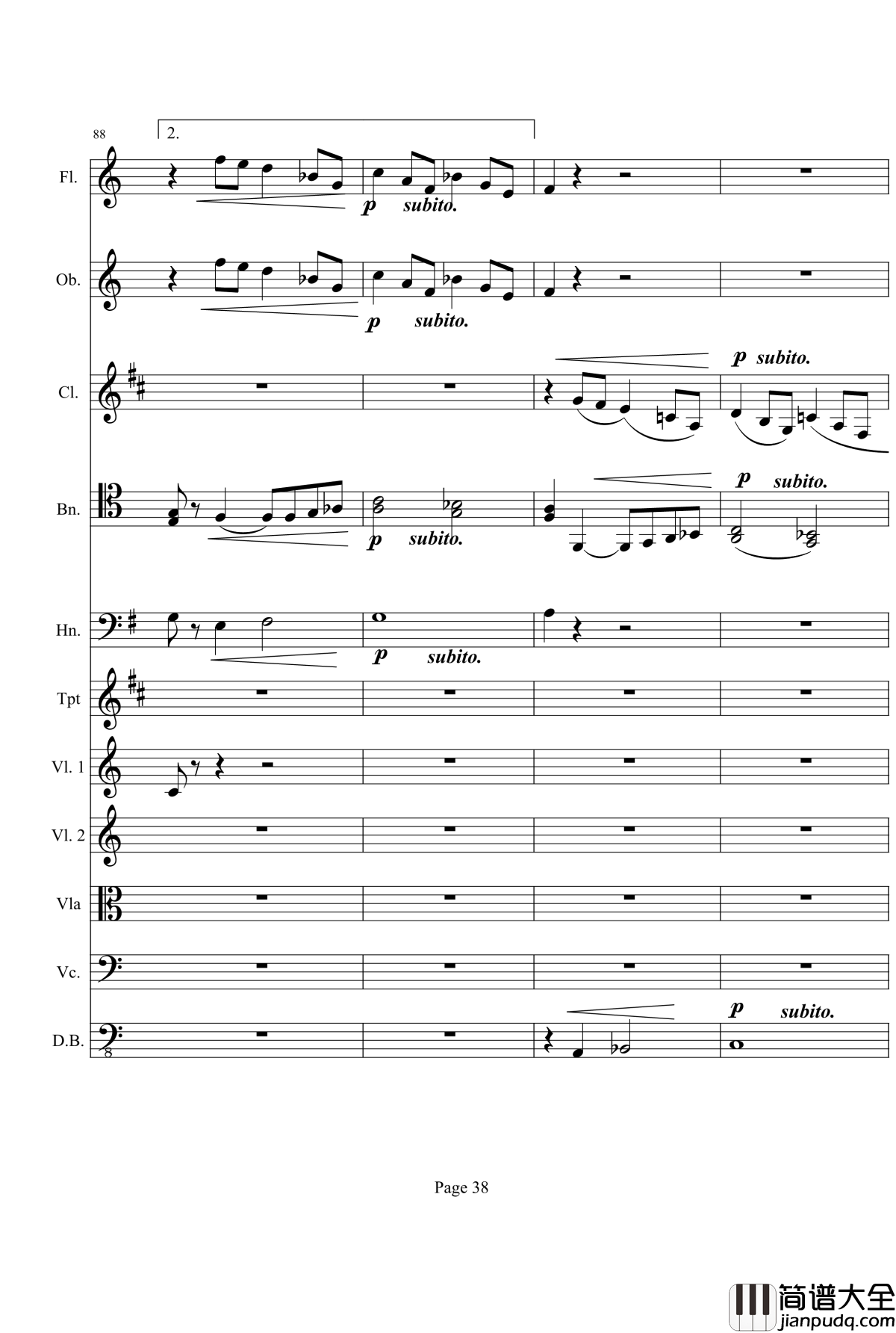 奏鸣曲之交响钢琴谱_第21首_Ⅰ_贝多芬_beethoven