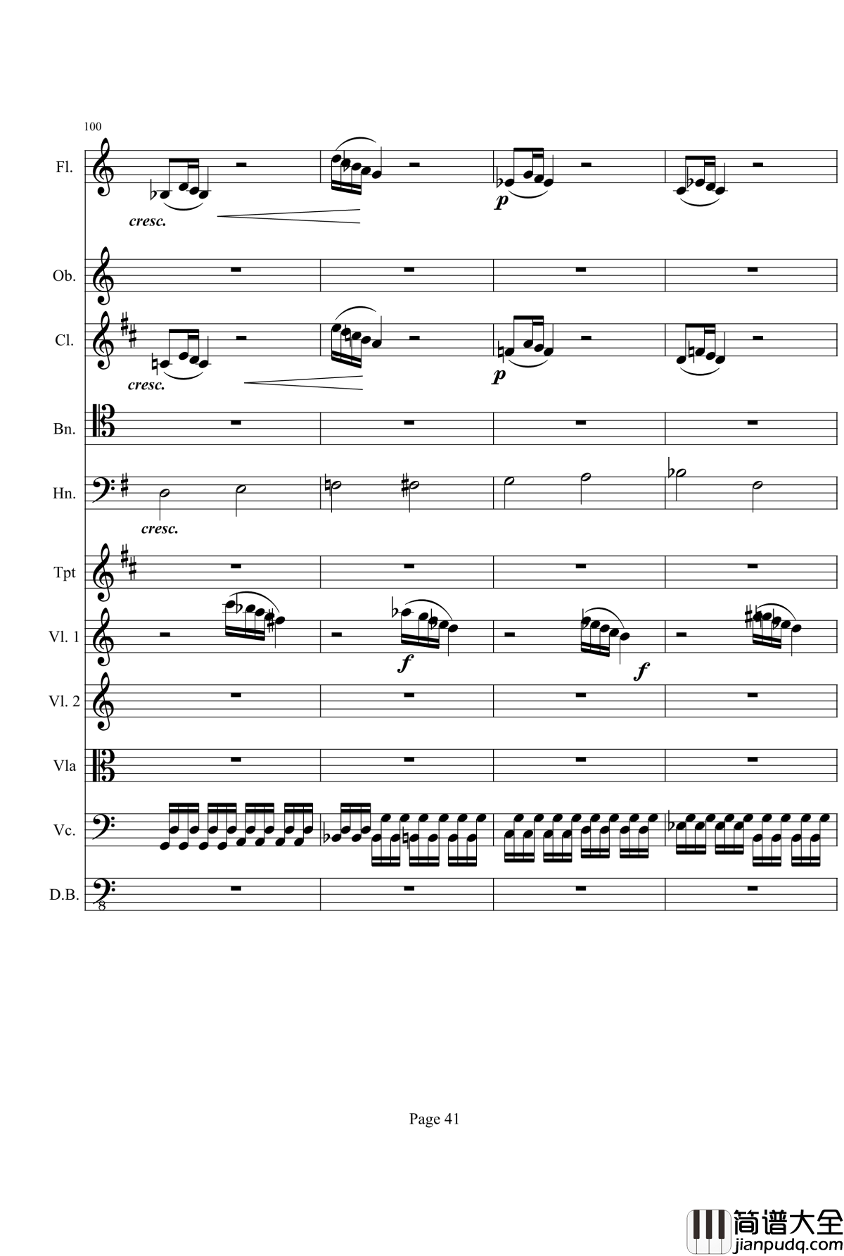 奏鸣曲之交响钢琴谱_第21首_Ⅰ_贝多芬_beethoven