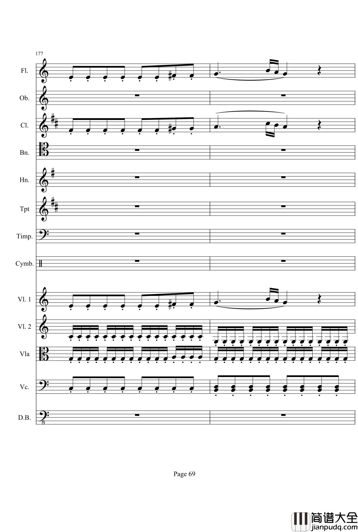 奏鸣曲之交响钢琴谱_第21首_Ⅰ_贝多芬_beethoven